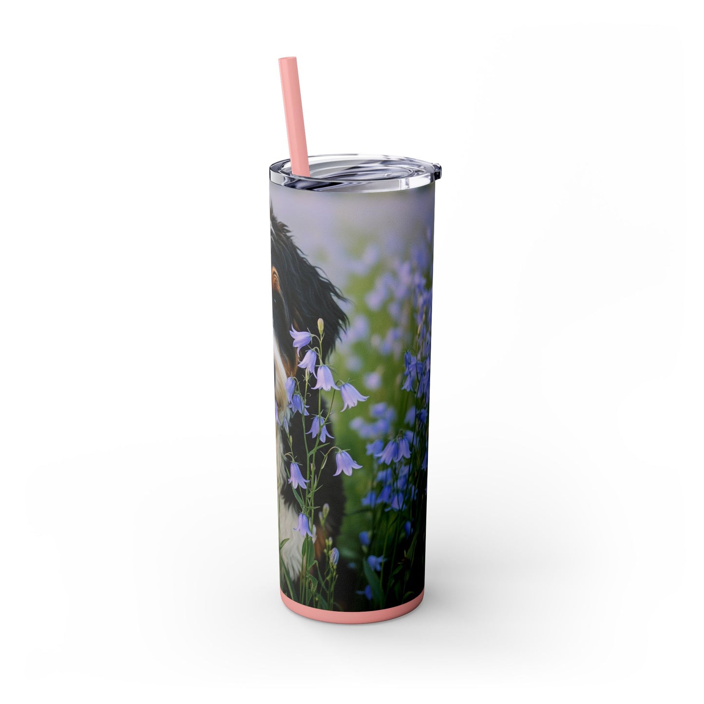 Bernedoodle Skinny Tumbler with Straw, 20oz