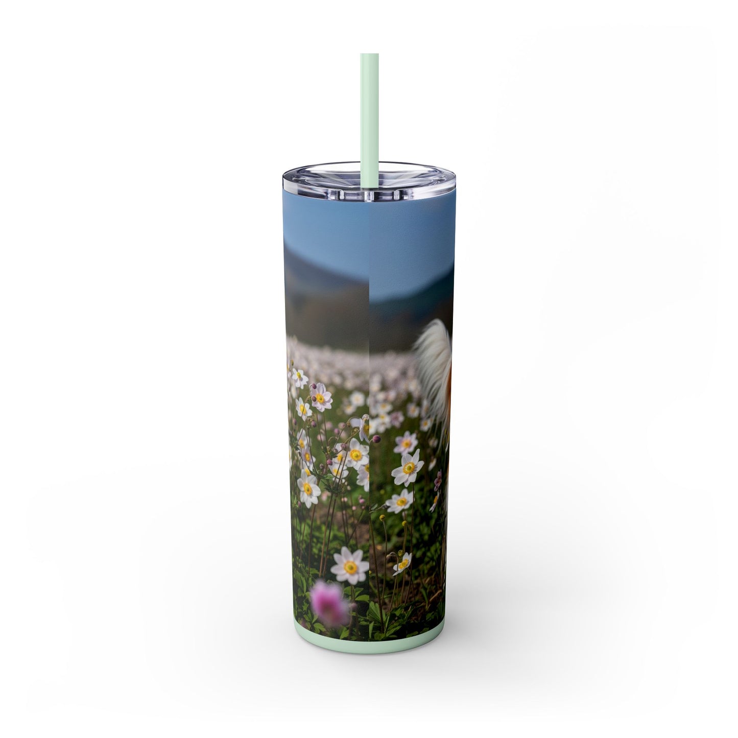 Nederlandse Kooikerhondje Skinny Tumbler with Straw, 20oz