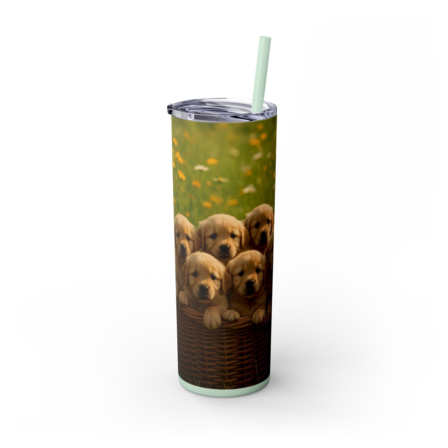 Golden Retriever puppies Tumbler with Straw, 20oz