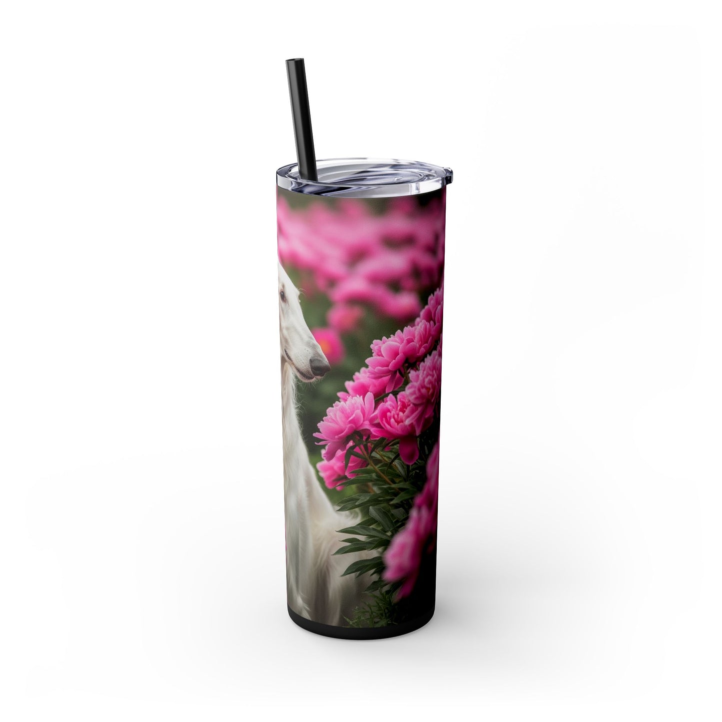 Borzoi Skinny Tumbler with Straw, 20oz