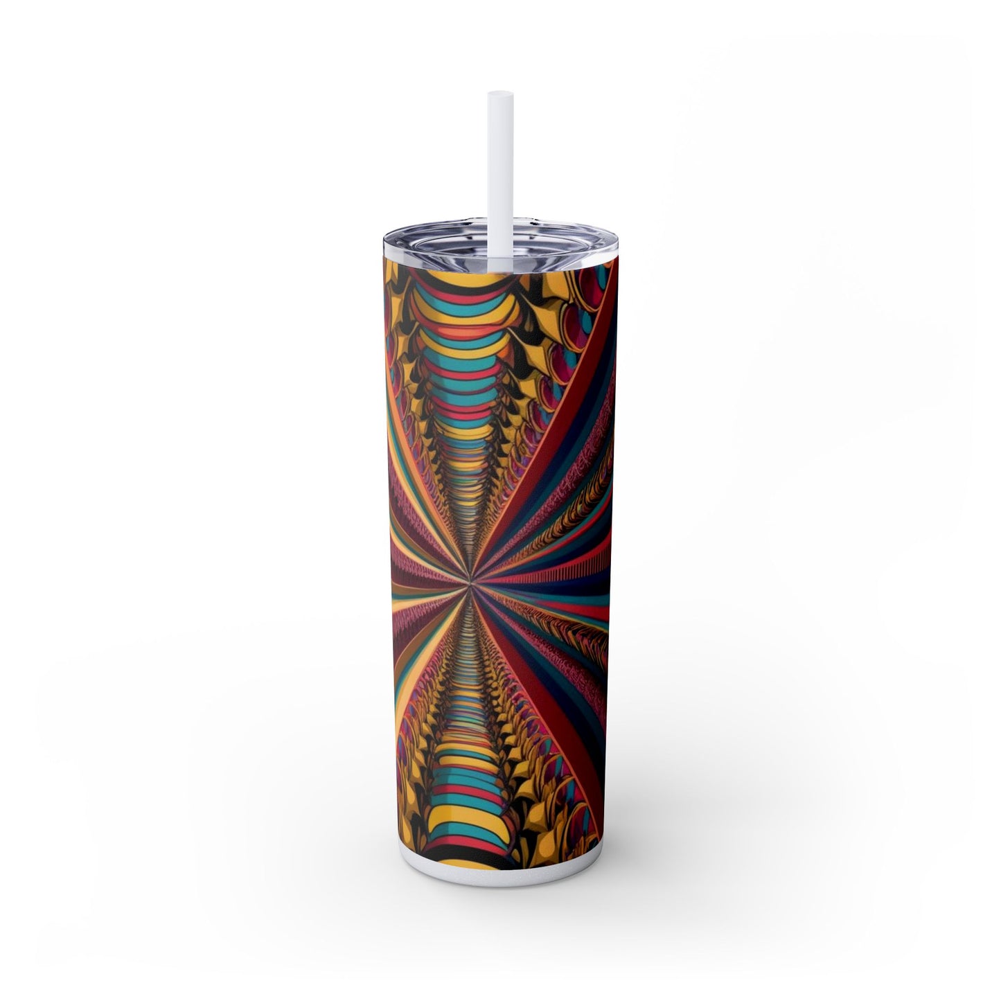 Optical Illusion Skinny Tumbler with Straw, 20oz