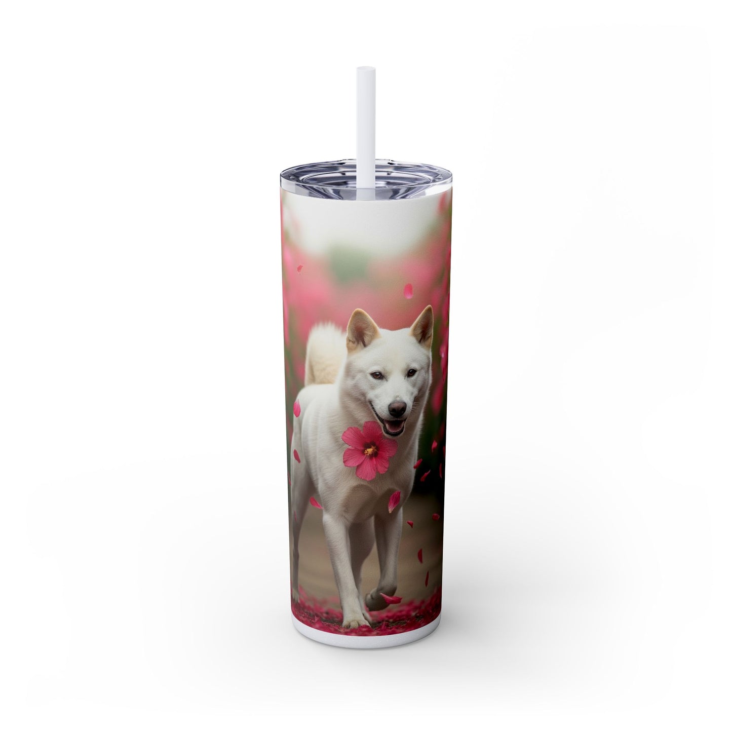 Korean Jindo Dog Tumbler with Straw, 20oz