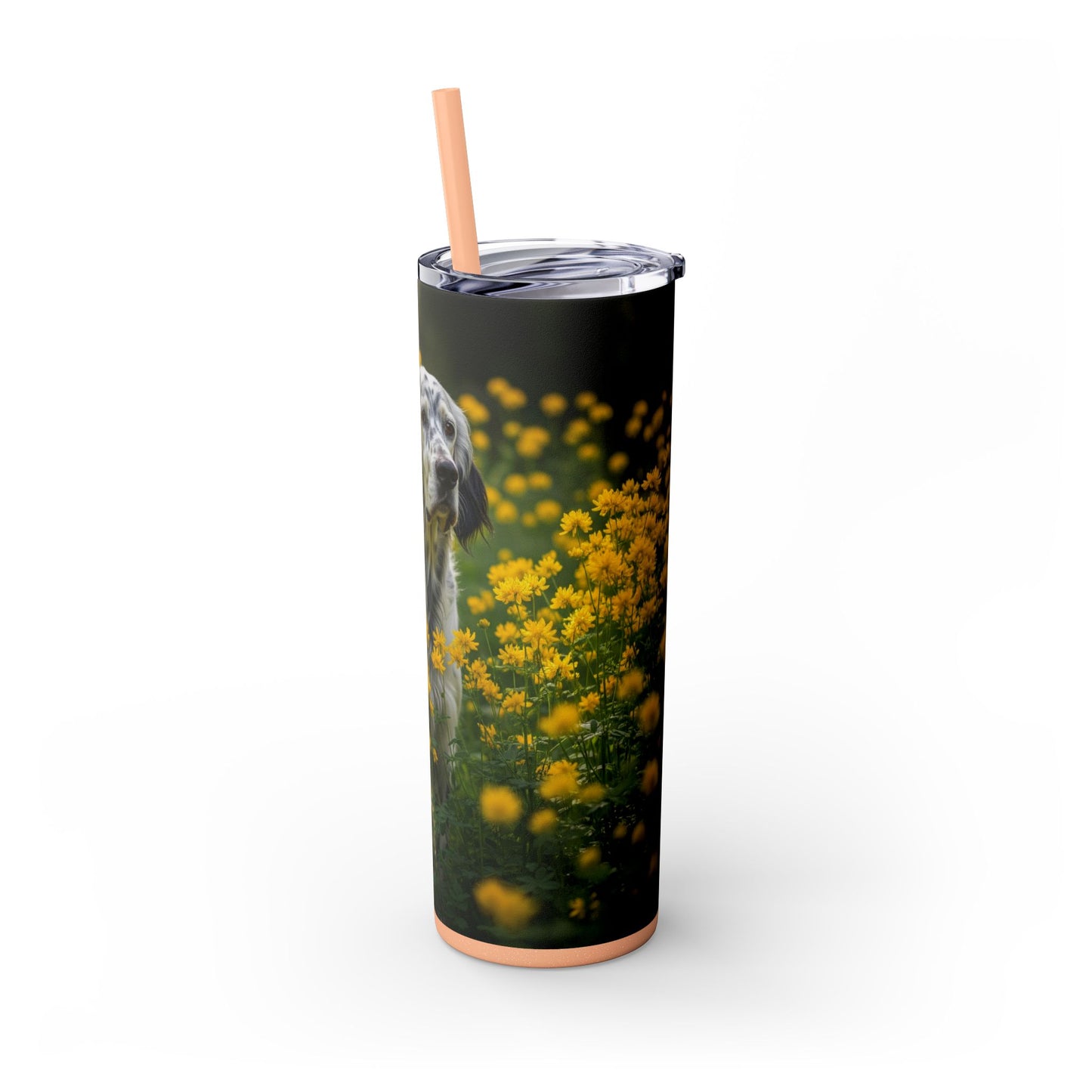 English Setter Skinny Tumbler with Straw, 20oz