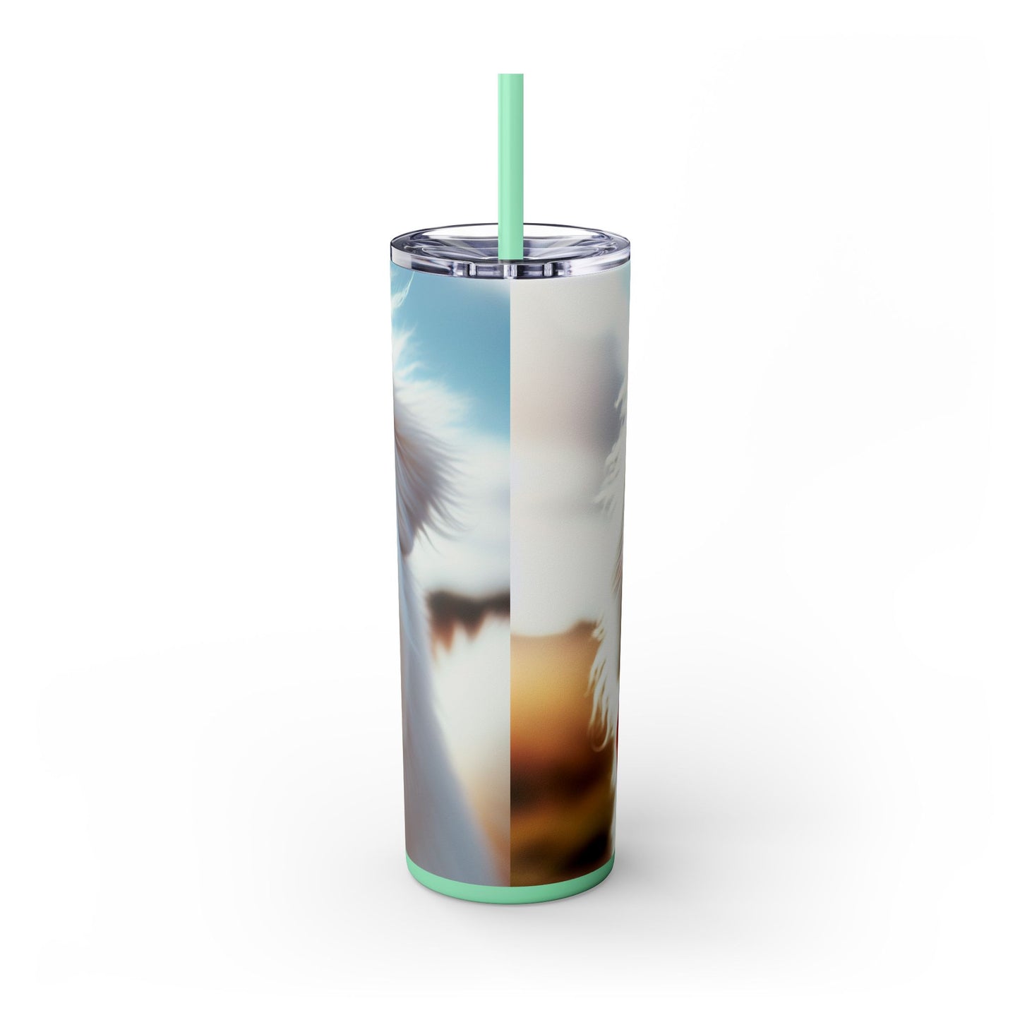 Pyrenean Mountain Dog Skinny Tumbler with Straw, 20oz