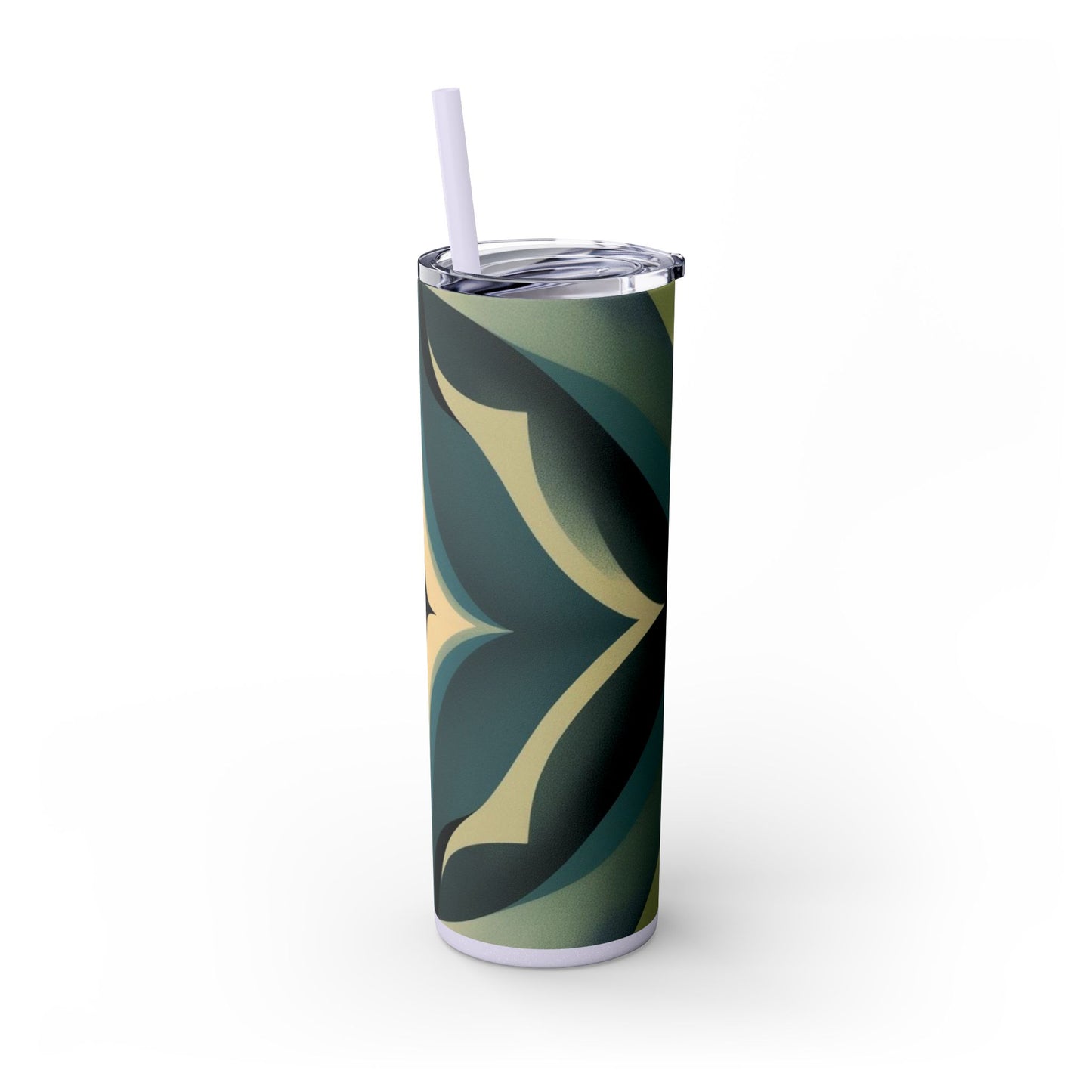 Optical Illusion Skinny Tumbler with Straw, 20oz