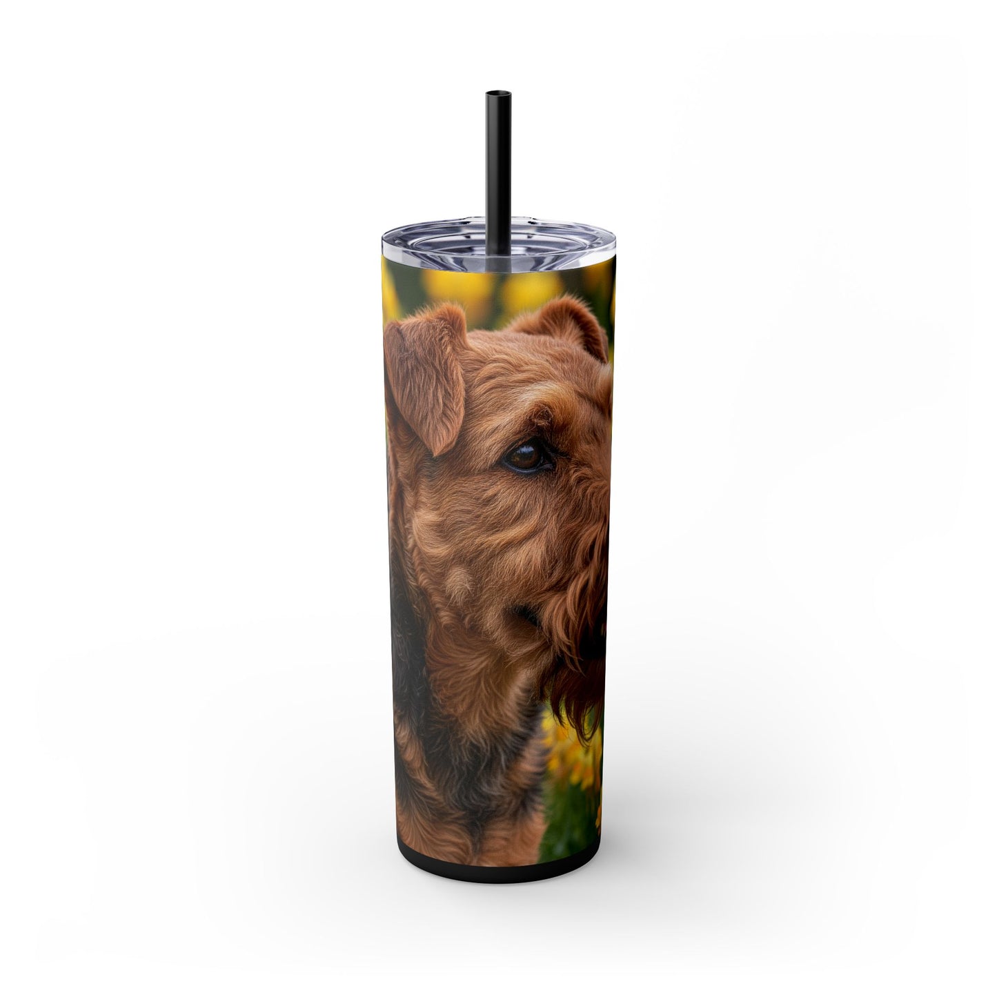 Welsh Terrier Skinny Tumbler with Straw, 20oz