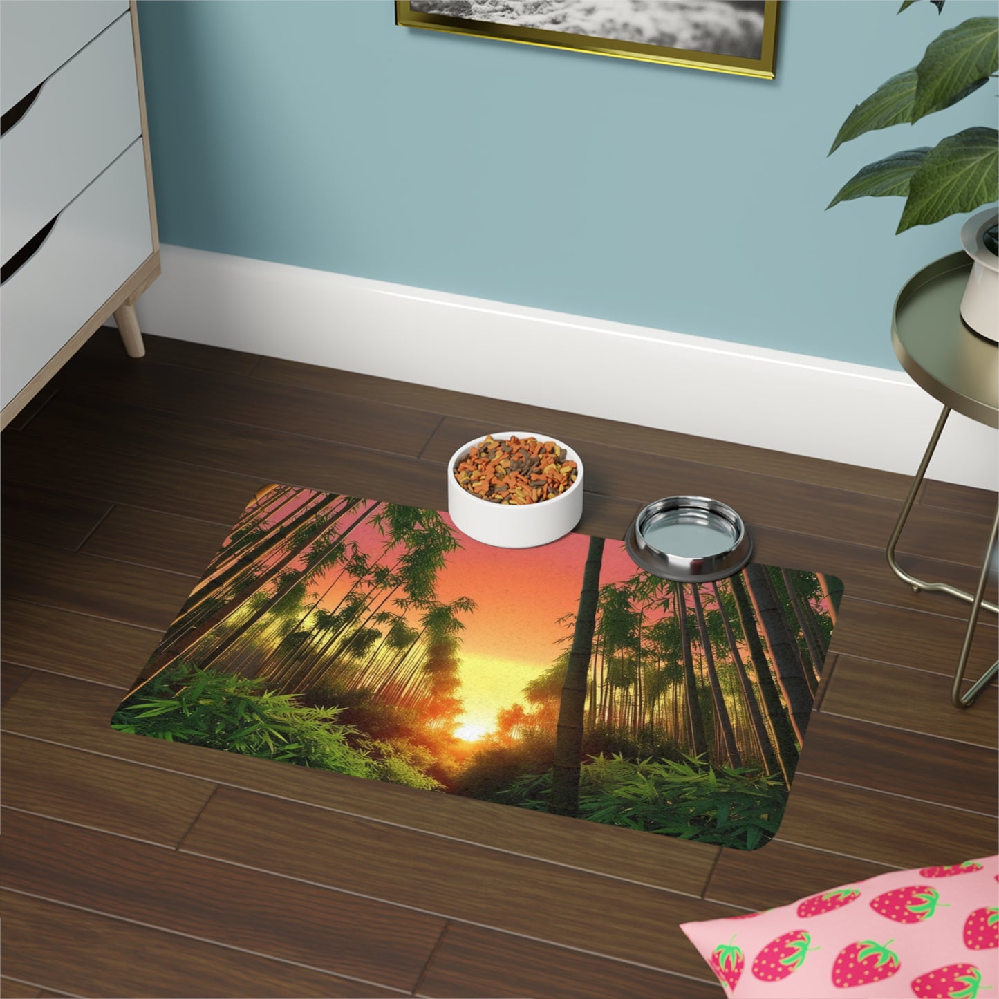 Pet Food Mat (12x18) - Bamboo Forest Sunrise