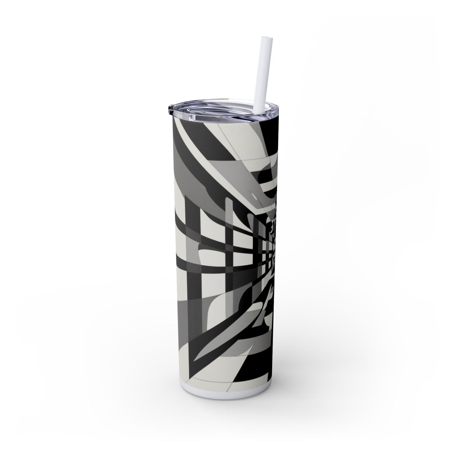 Optical Illusion Skinny Tumbler with Straw, 20oz