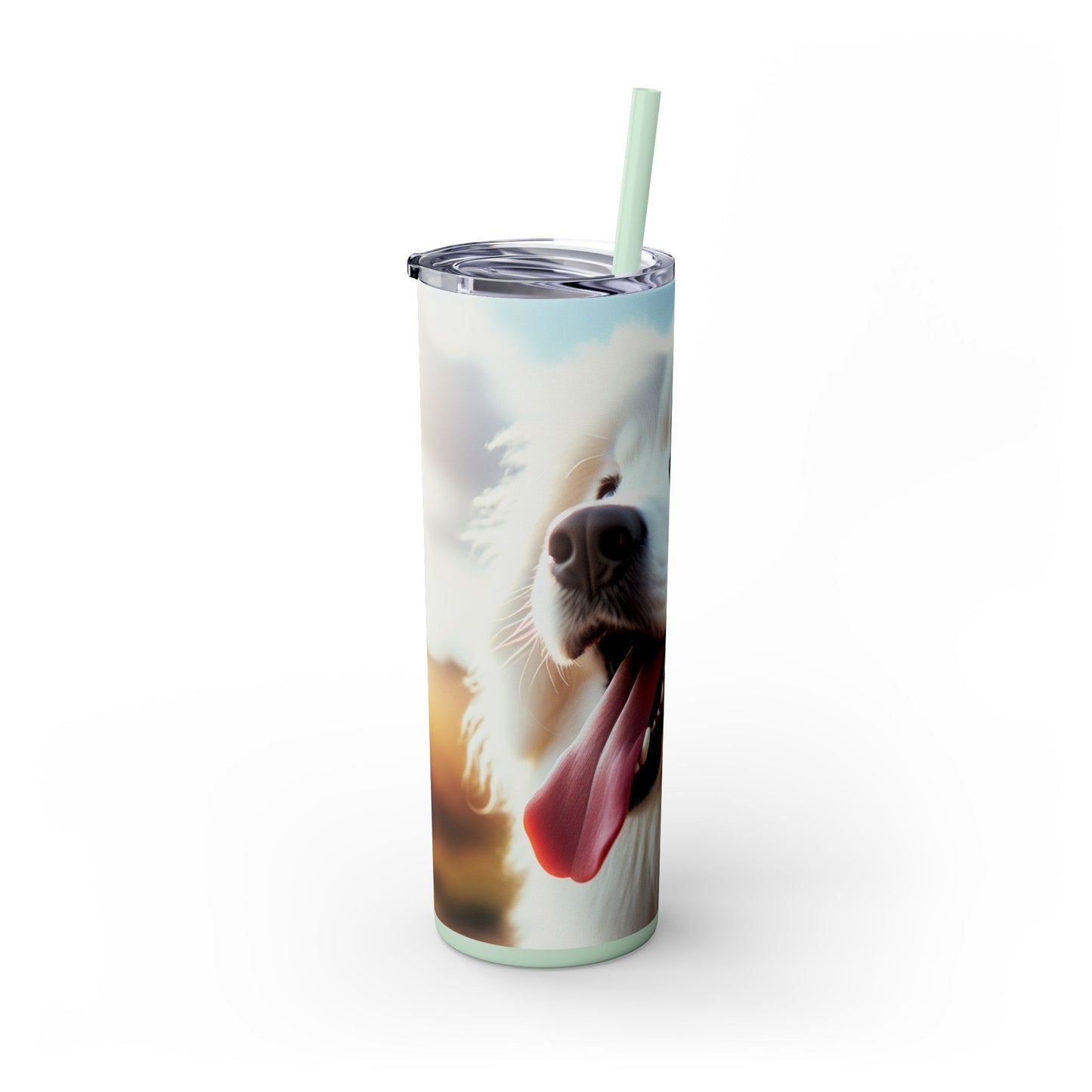 Pyrenean Mountain Dog Skinny Tumbler with Straw, 20oz