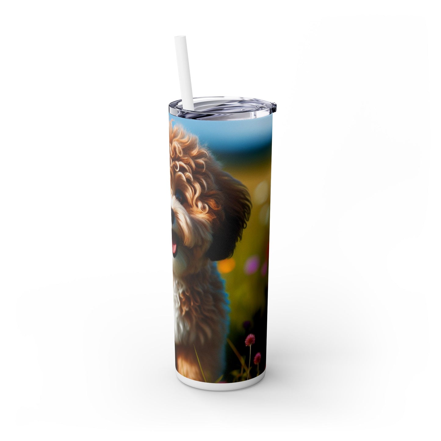 Russkaya Tsvetnaya Bolonka Tumbler with Straw, 20oz