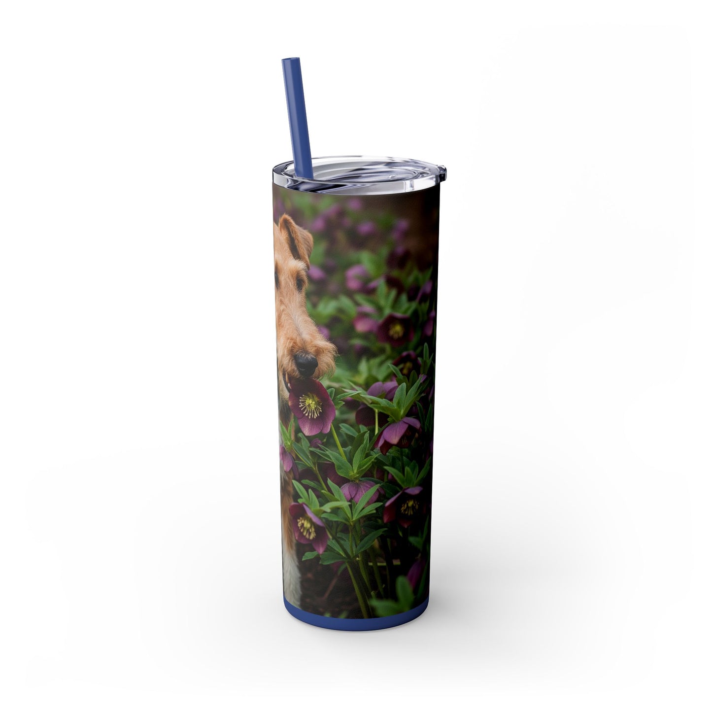 Wire Fox Terrier Skinny Tumbler with Straw, 20oz
