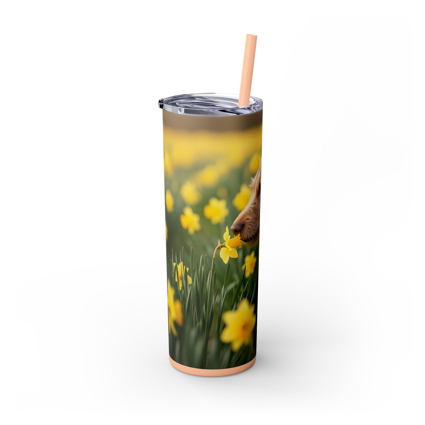 Portuguese Podengo Pequeno Skinny Tumbler with Straw, 20oz