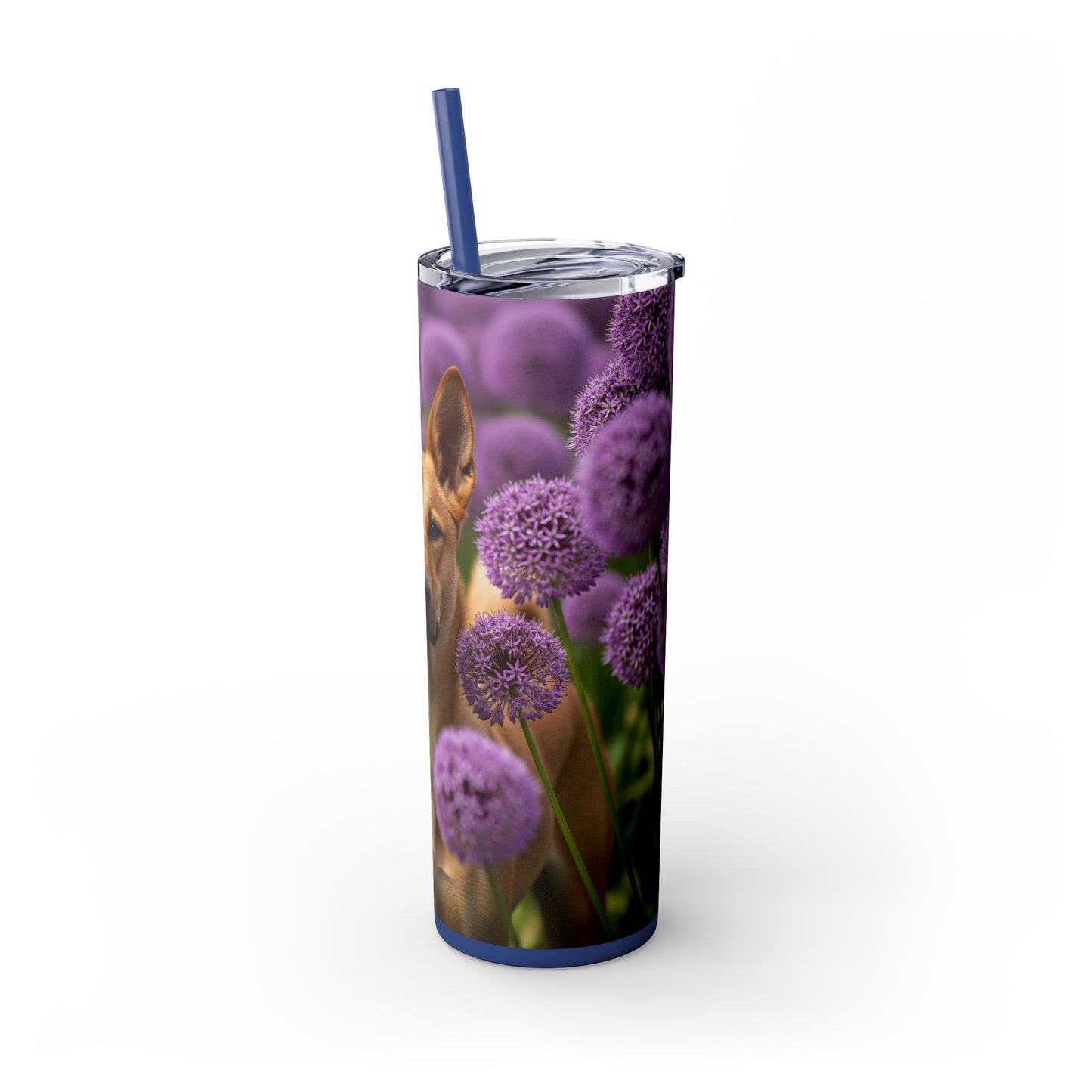 Canaan Dog Skinny Tumbler with Straw, 20oz
