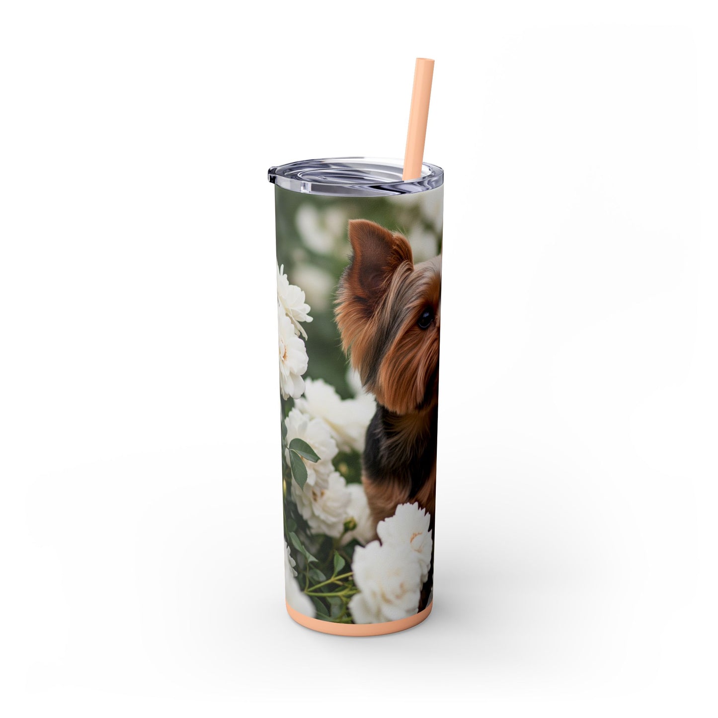 Yorkshire Terrier Skinny Tumbler with Straw, 20oz