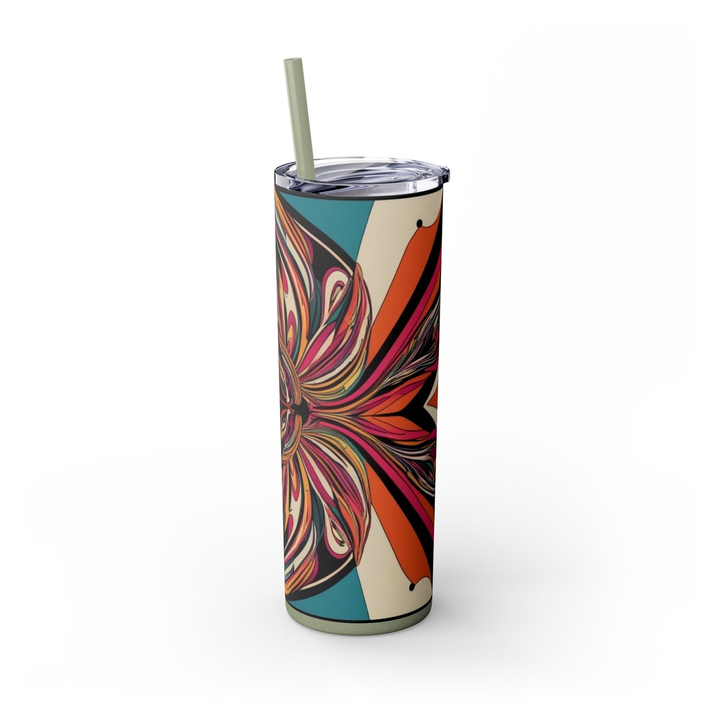 Optical Illusion Skinny Tumbler with Straw, 20oz