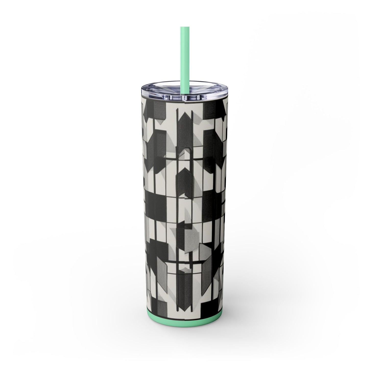 Optical Illusion Skinny Tumbler with Straw, 20oz