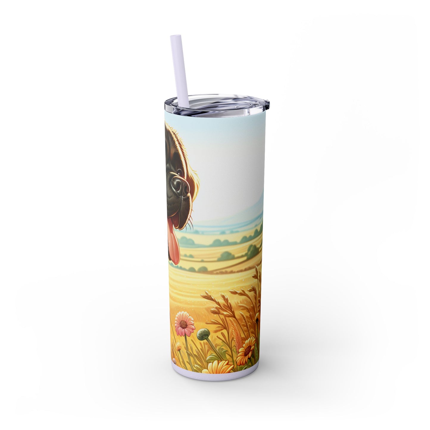 Spanish Mastiff Skinny Tumbler with Straw, 20oz