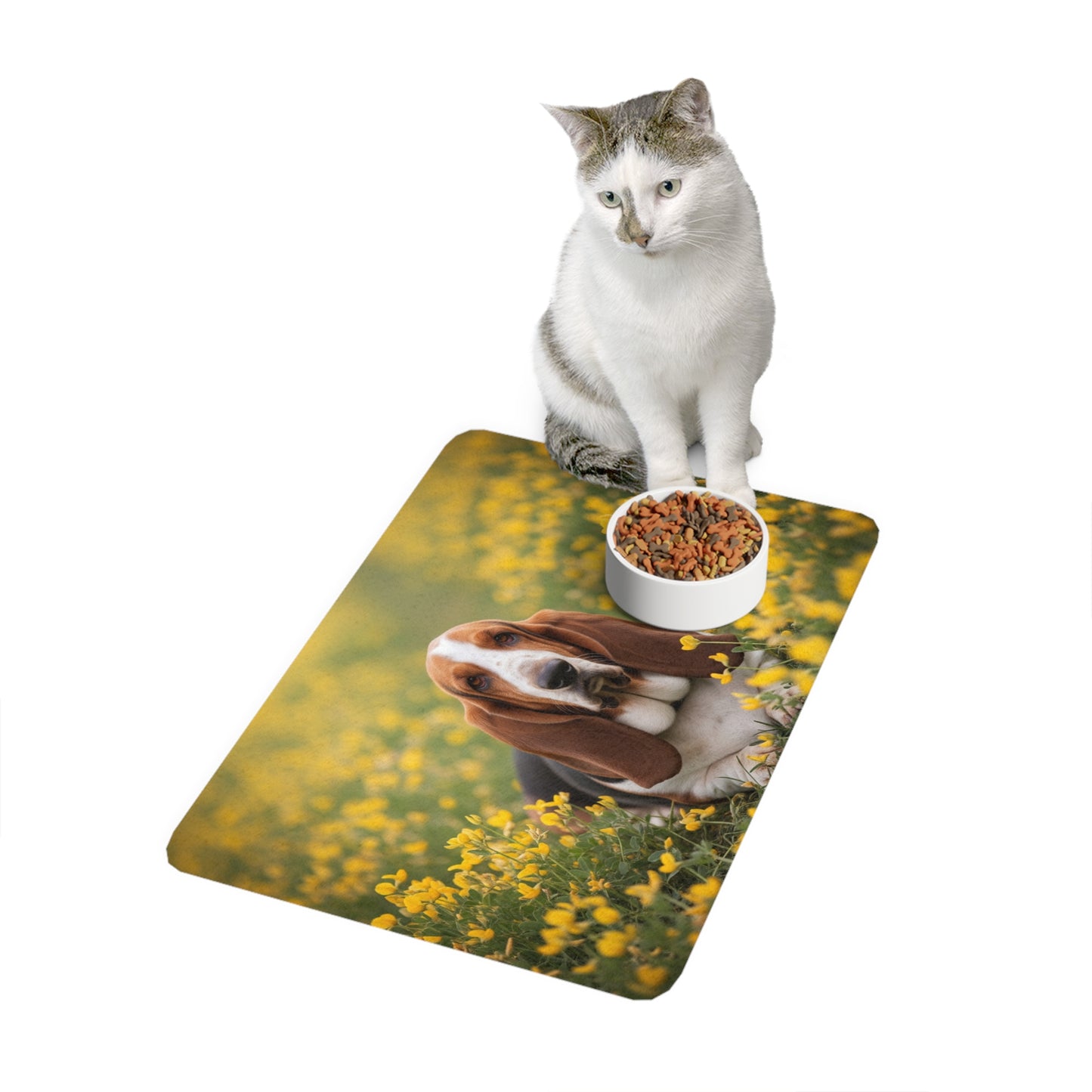 Pet Food Mat (12x18) - Basset Hound