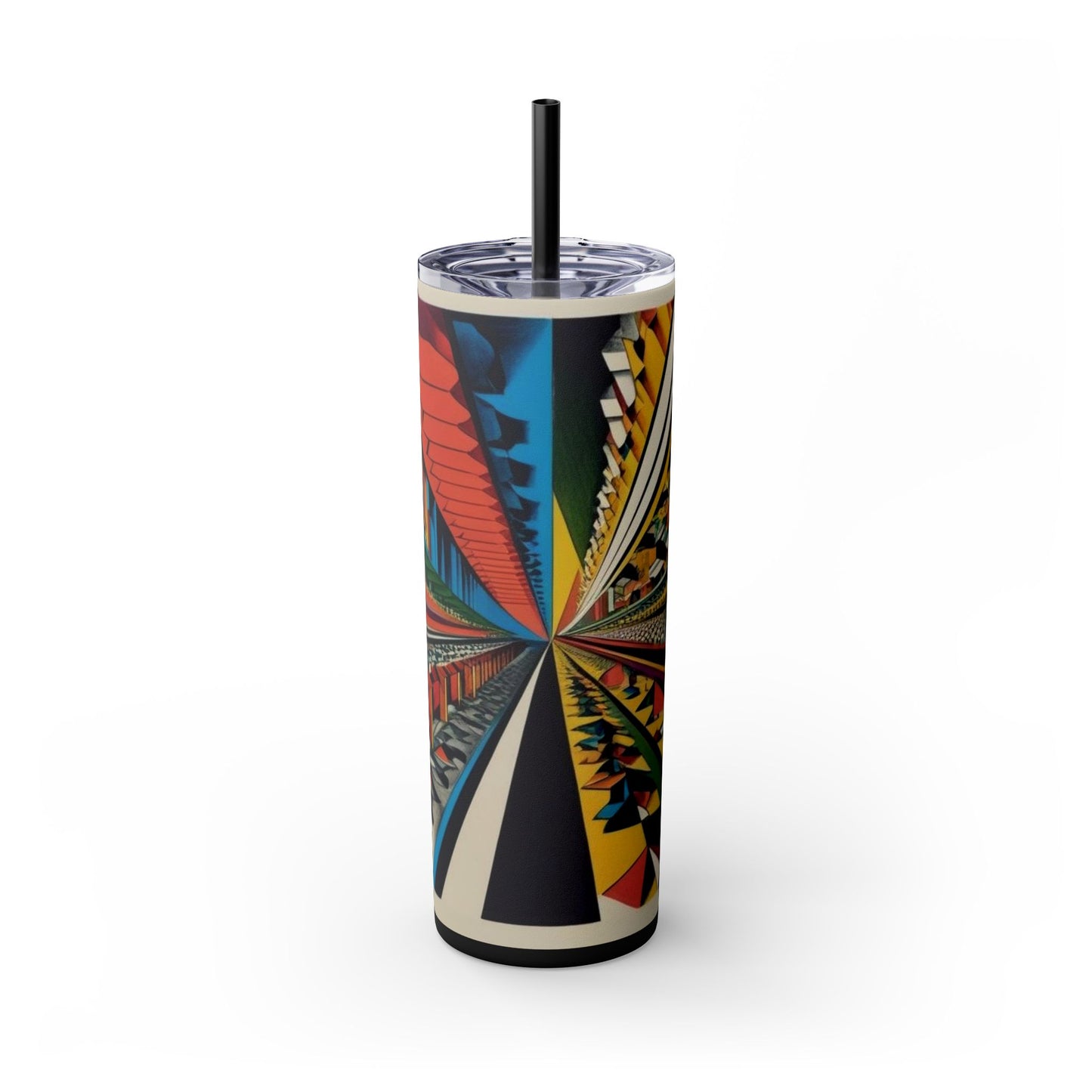 Optical Illusion Skinny Tumbler with Straw, 20oz