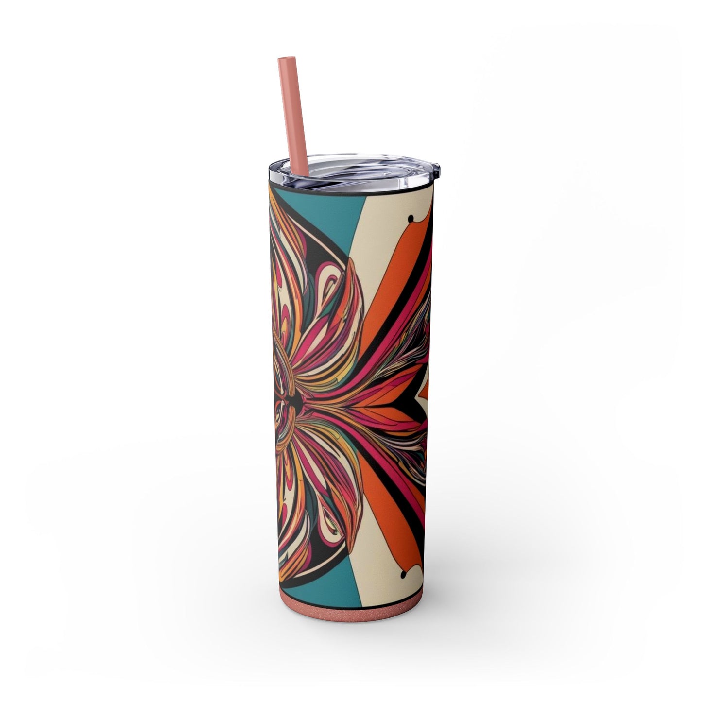 Optical Illusion Skinny Tumbler with Straw, 20oz