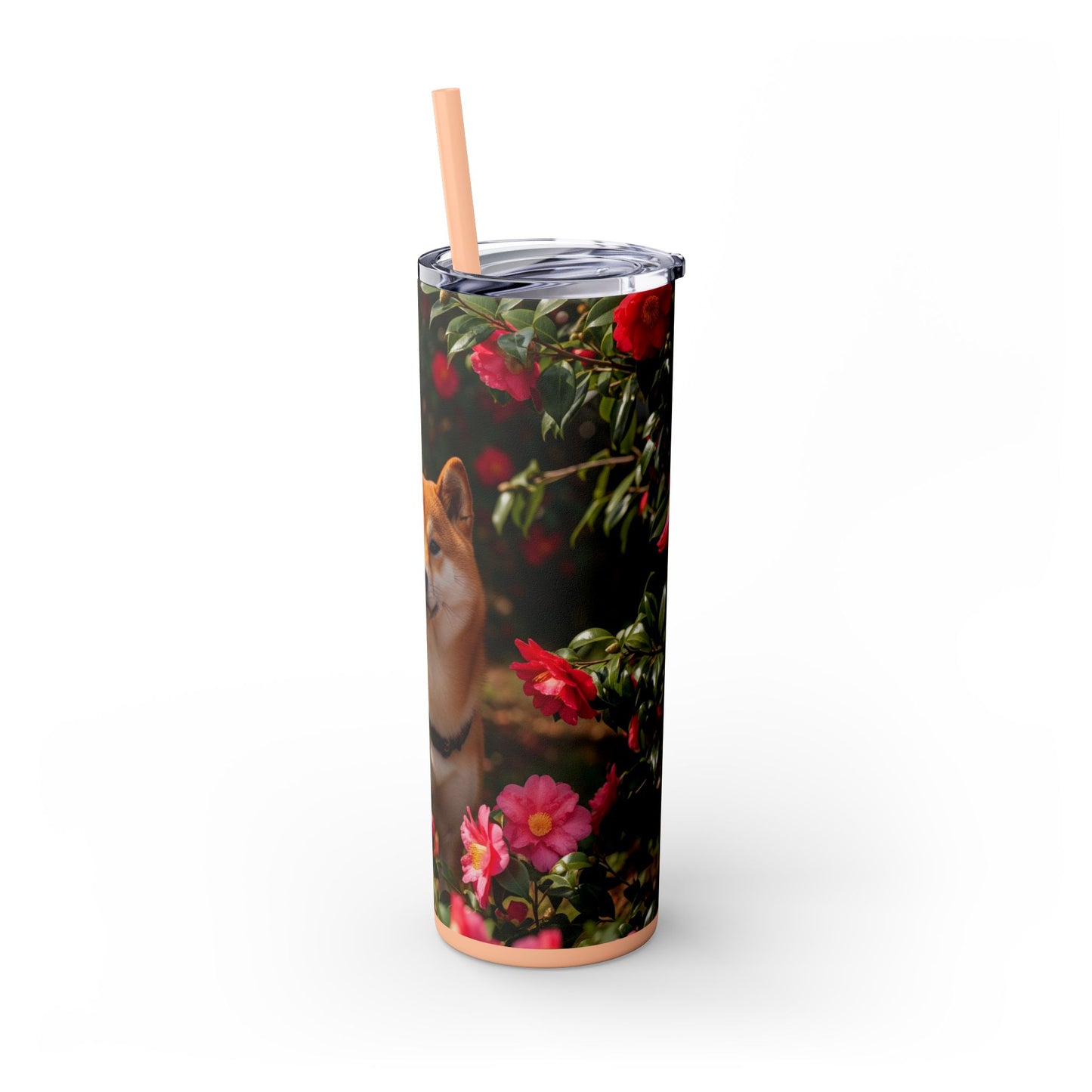 Shiba Inu Skinny Tumbler with Straw, 20oz