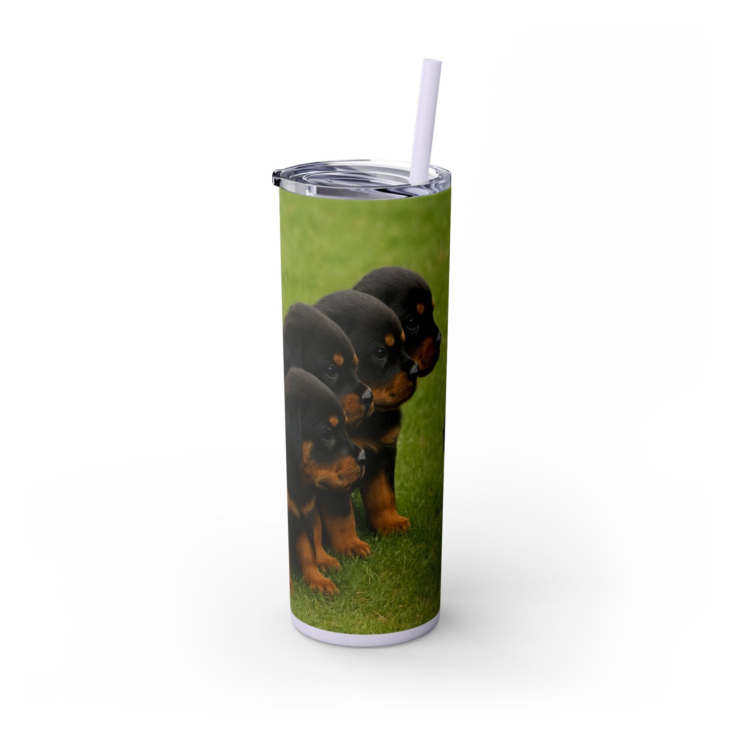 Rottweiler puppies Tumbler with Straw, 20oz