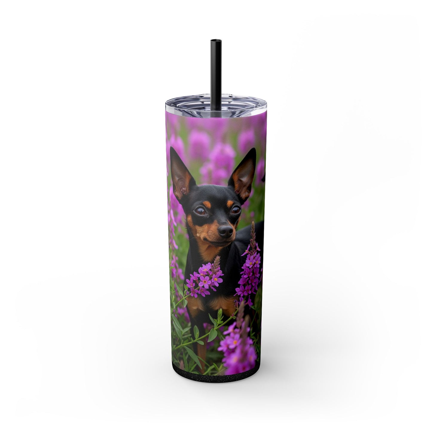 English Toy Terrier Tumbler with Straw, 20oz