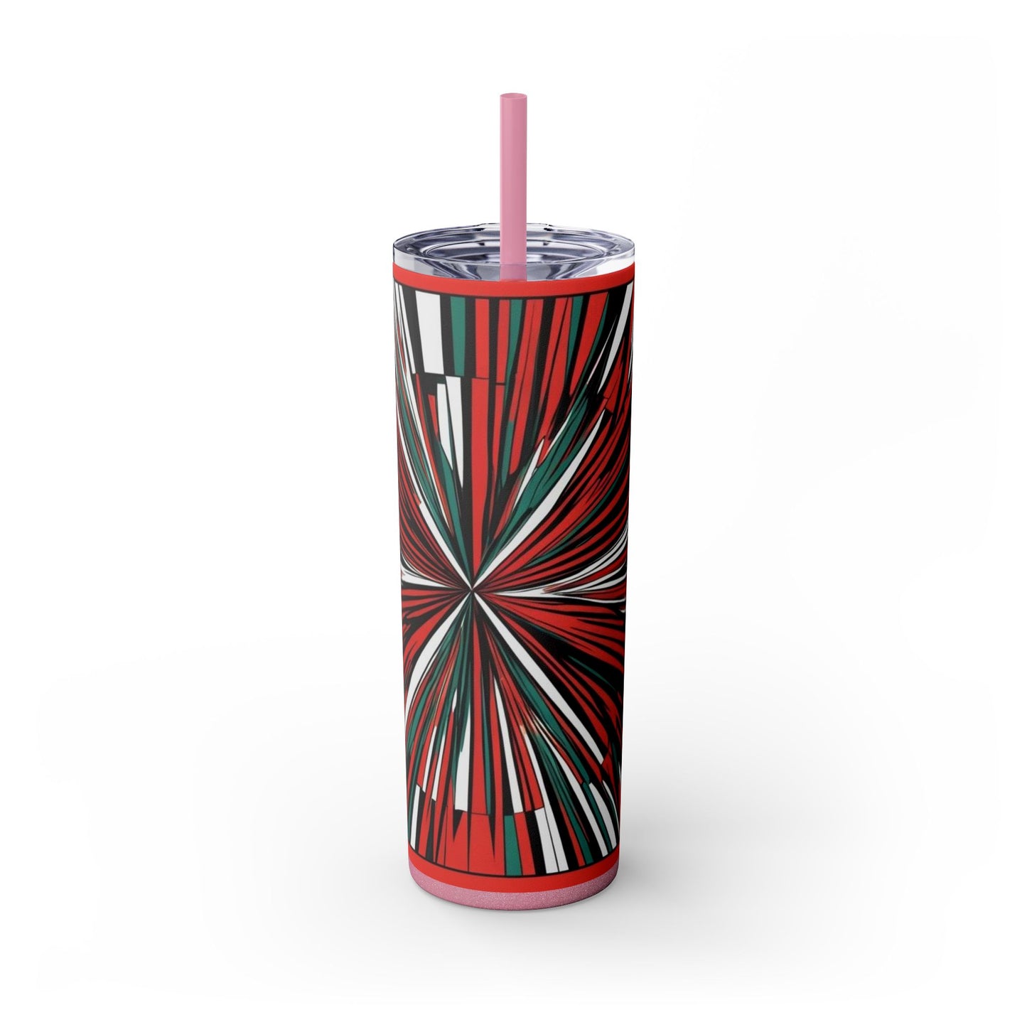 Optical Illusion Skinny Tumbler with Straw, 20oz