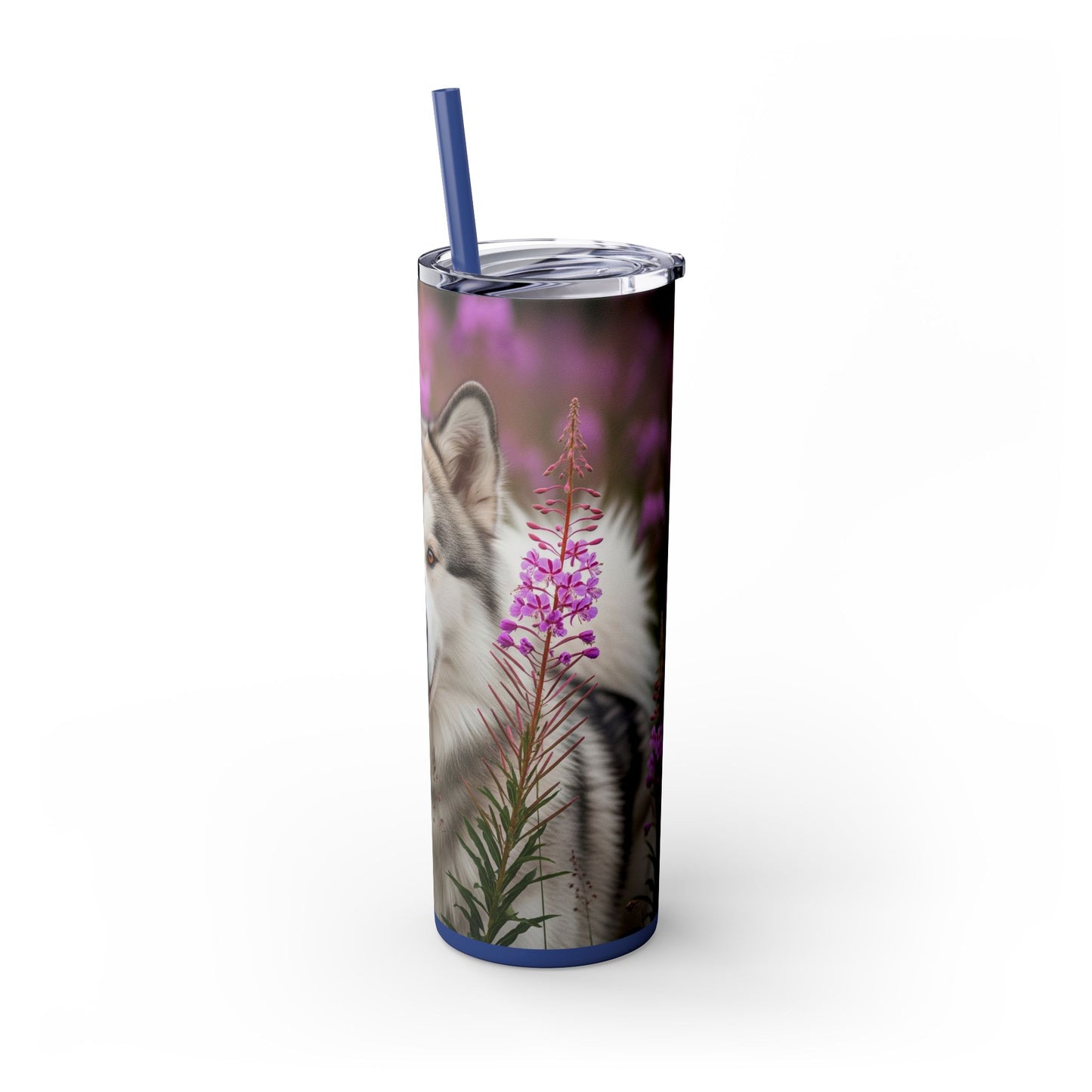 Alaskan Malamute Skinny Tumbler with Straw, 20oz