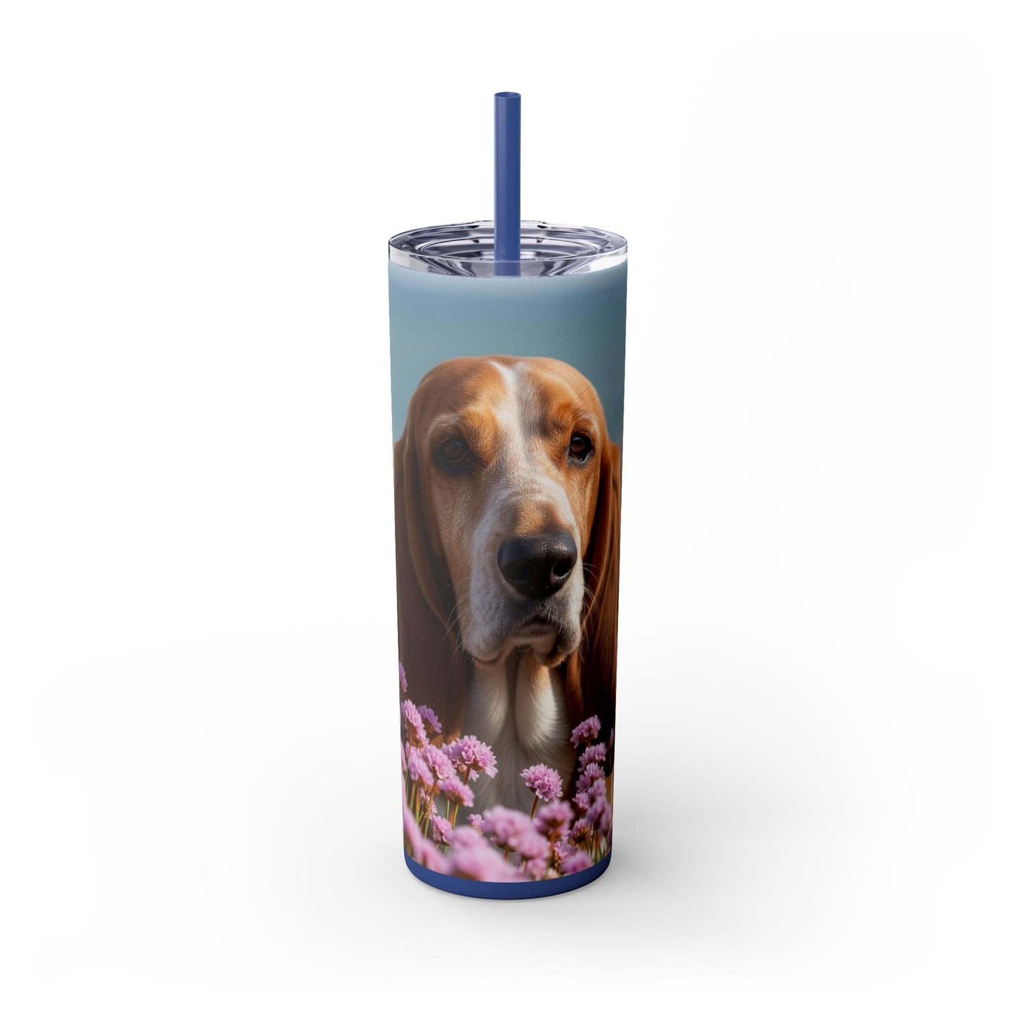 Basset Fauve de Bretagne Skinny Tumbler with Straw, 20oz
