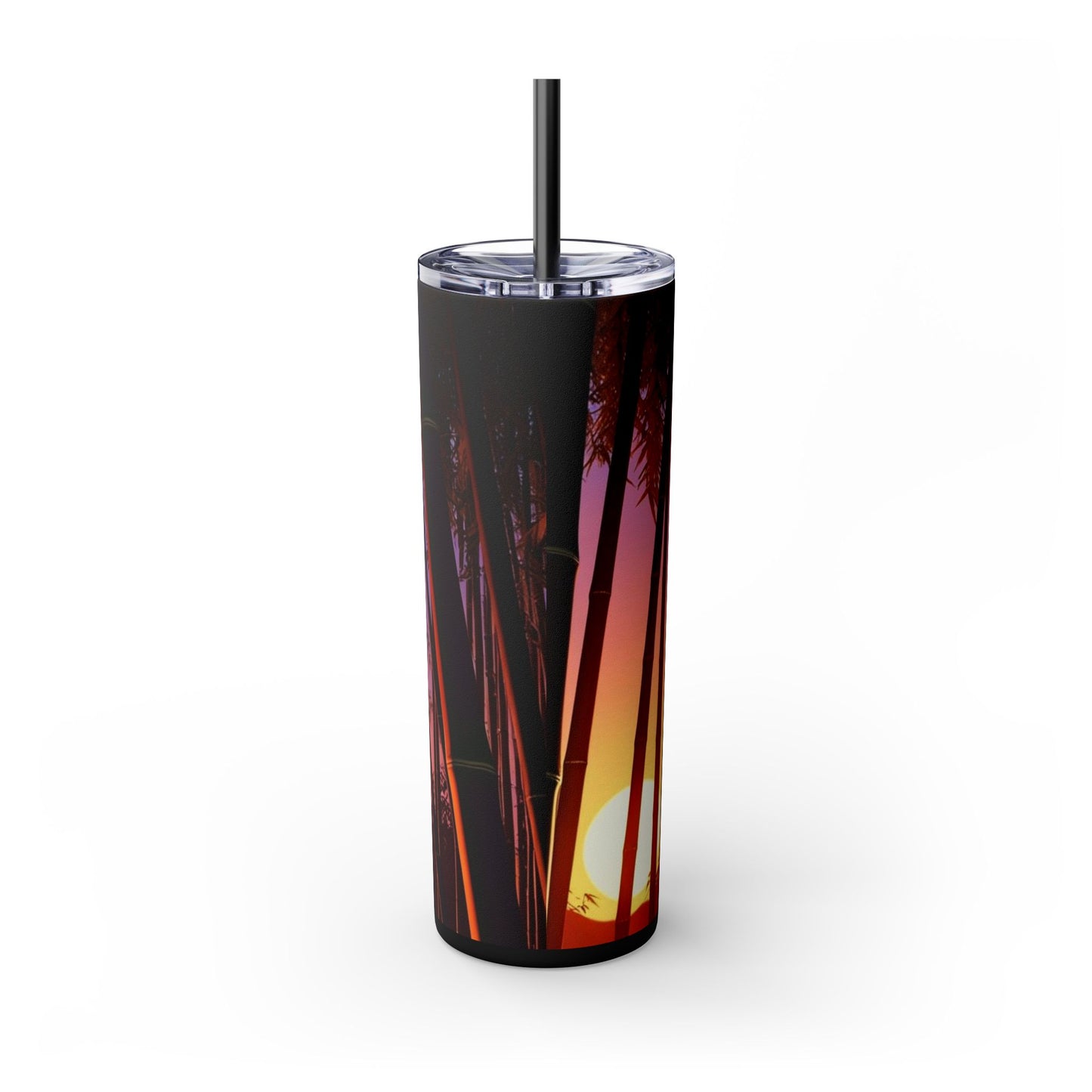 Bamboo Forest Sunrise Skinny Tumbler with Straw, 20oz