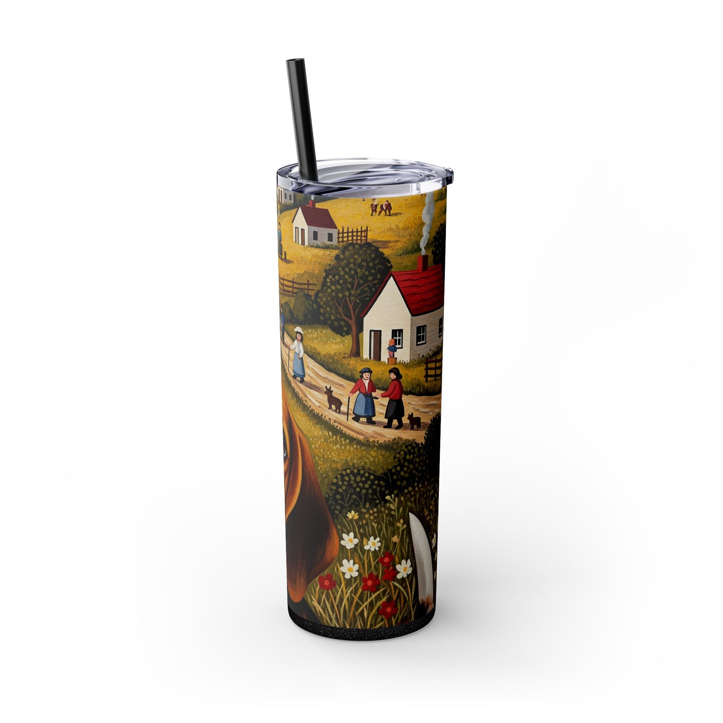 Beagle Skinny Tumbler with Straw, 20oz