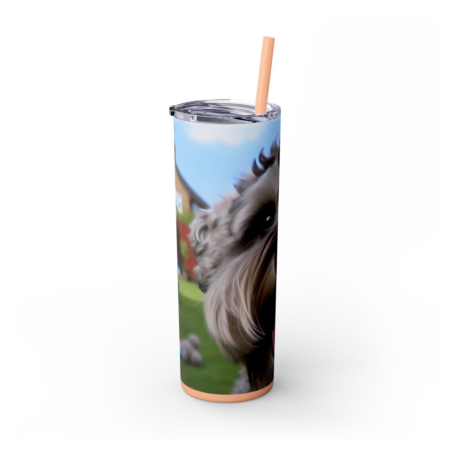 Schnoodle Skinny Tumbler with Straw, 20oz