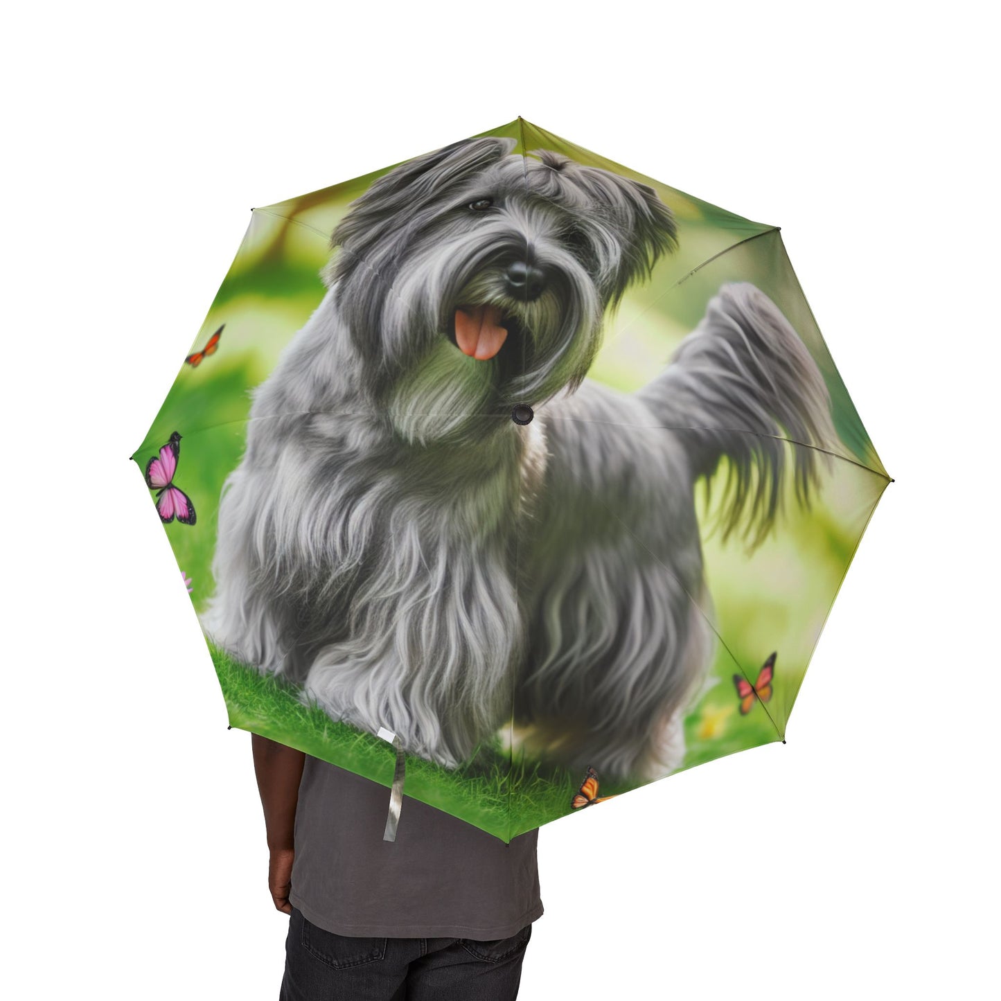 Skye Terrier Semi-Automatic Foldable Umbrella