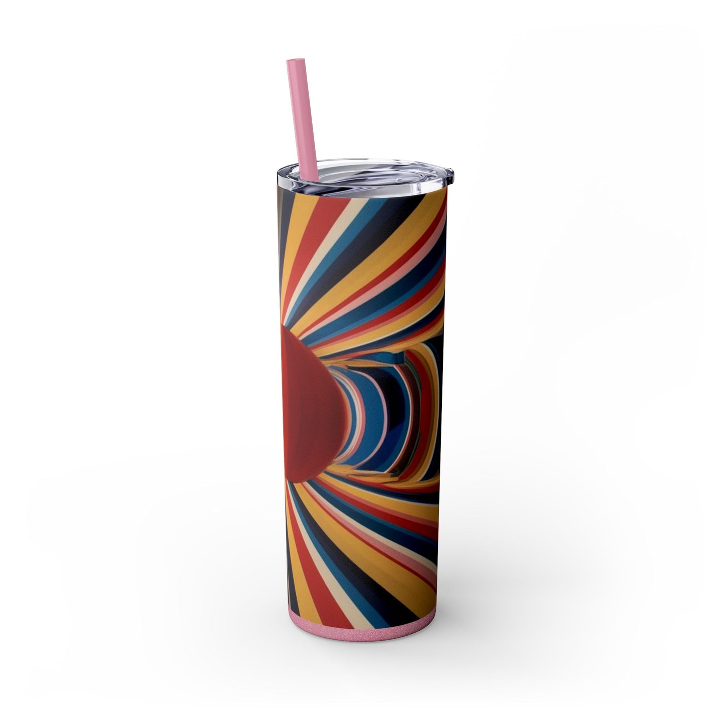 Optical Illusion Skinny Tumbler with Straw, 20oz