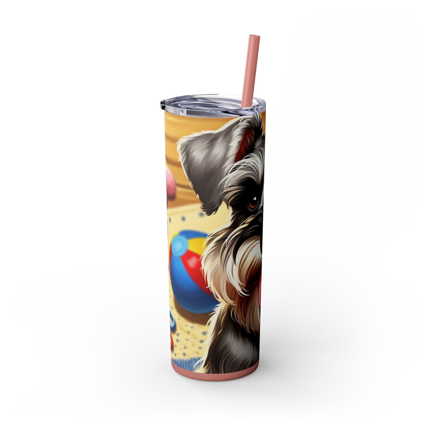 Miniature Schnauzer Skinny Tumbler with Straw, 20oz