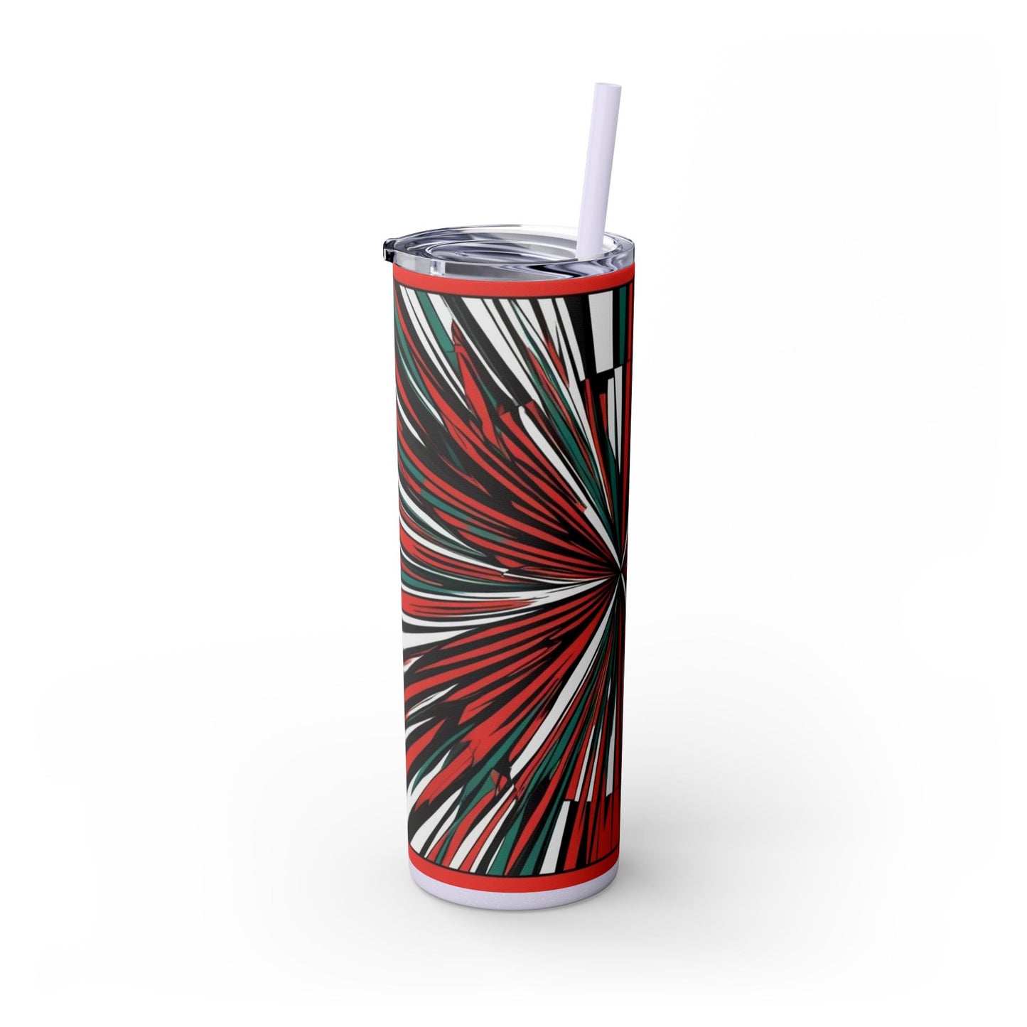 Optical Illusion Skinny Tumbler with Straw, 20oz