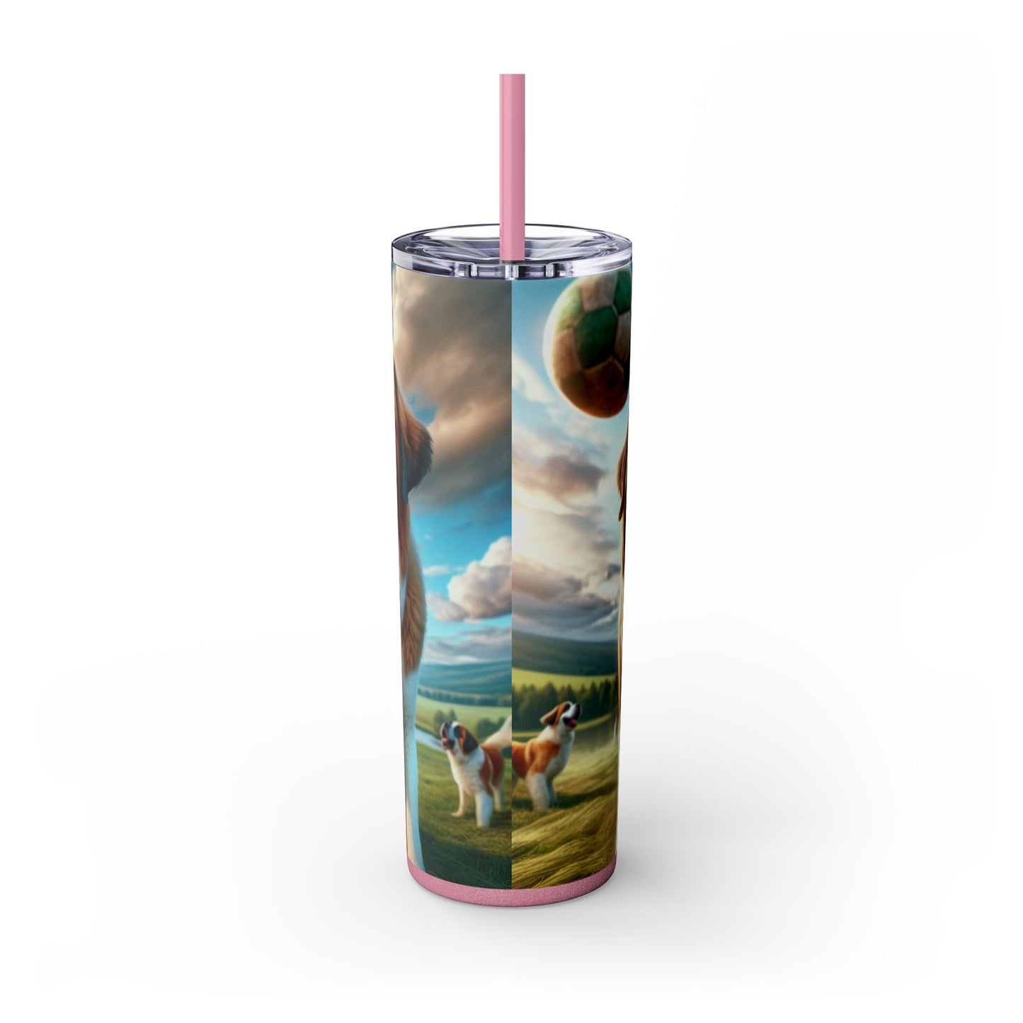 Saint Bernard Skinny Tumbler with Straw, 20oz