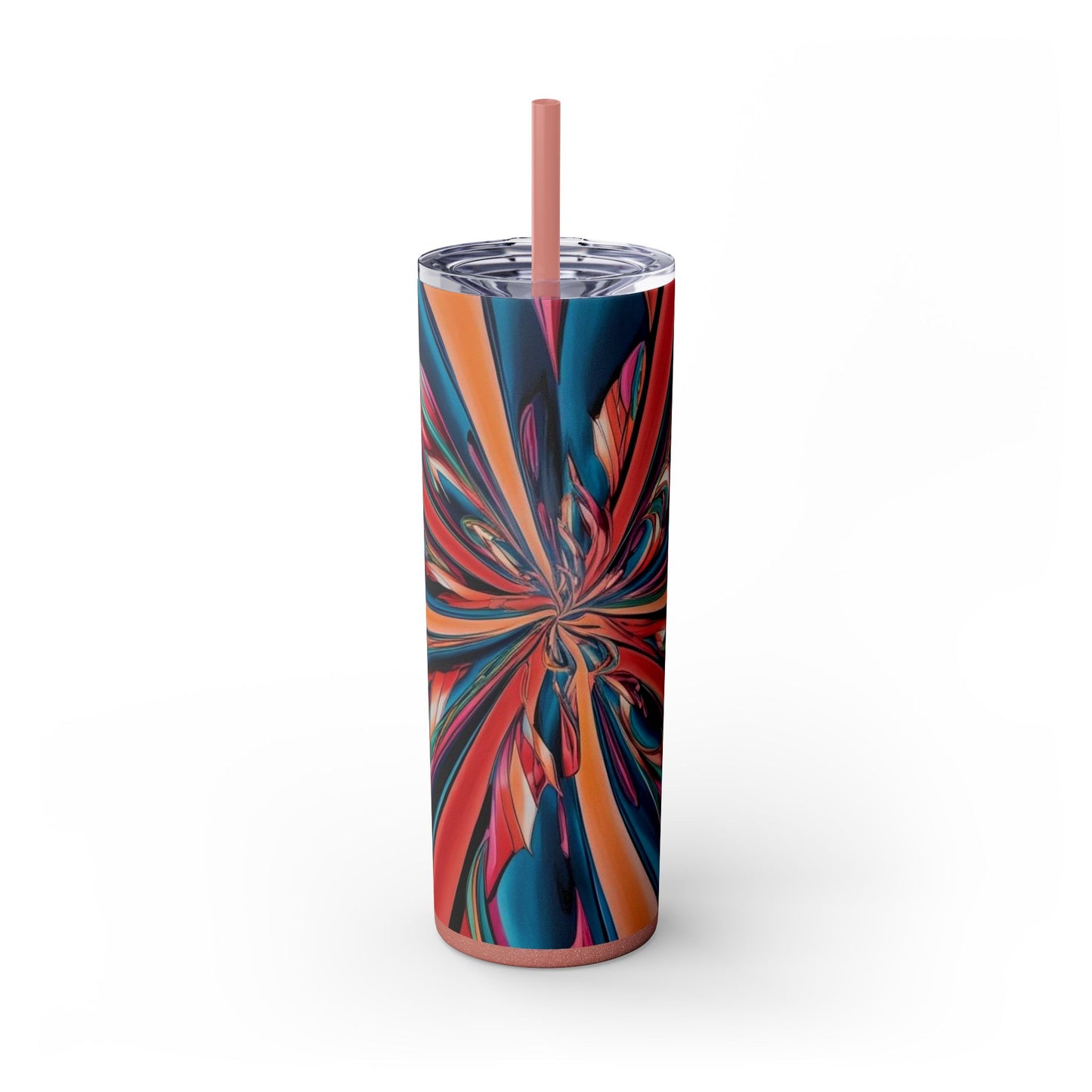 Optical Illusion Skinny Tumbler with Straw, 20oz
