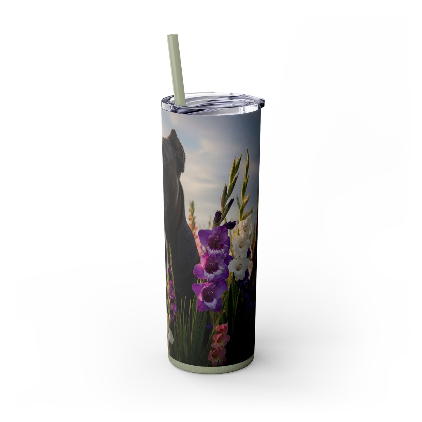 Cane Corso Skinny Tumbler with Straw, 20oz