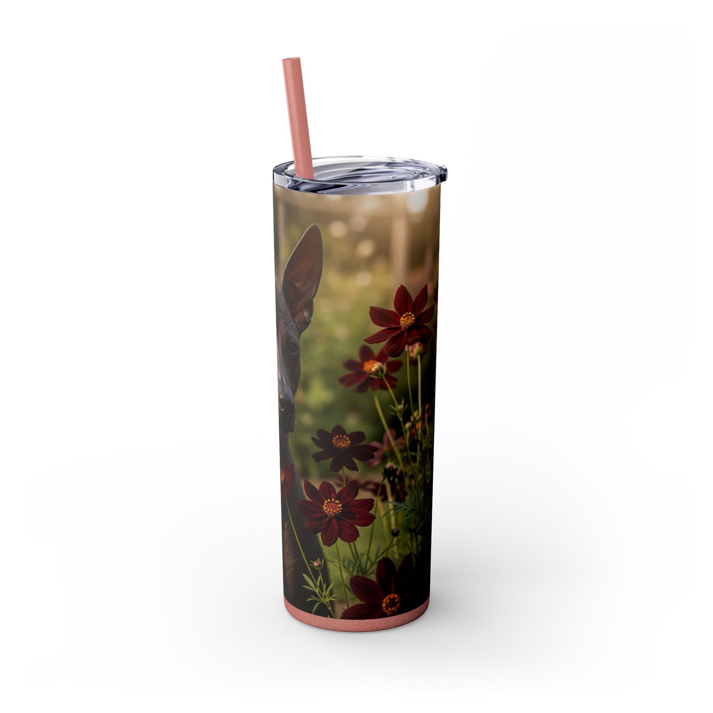 Xoloitzcuintli Skinny Tumbler with Straw, 20oz