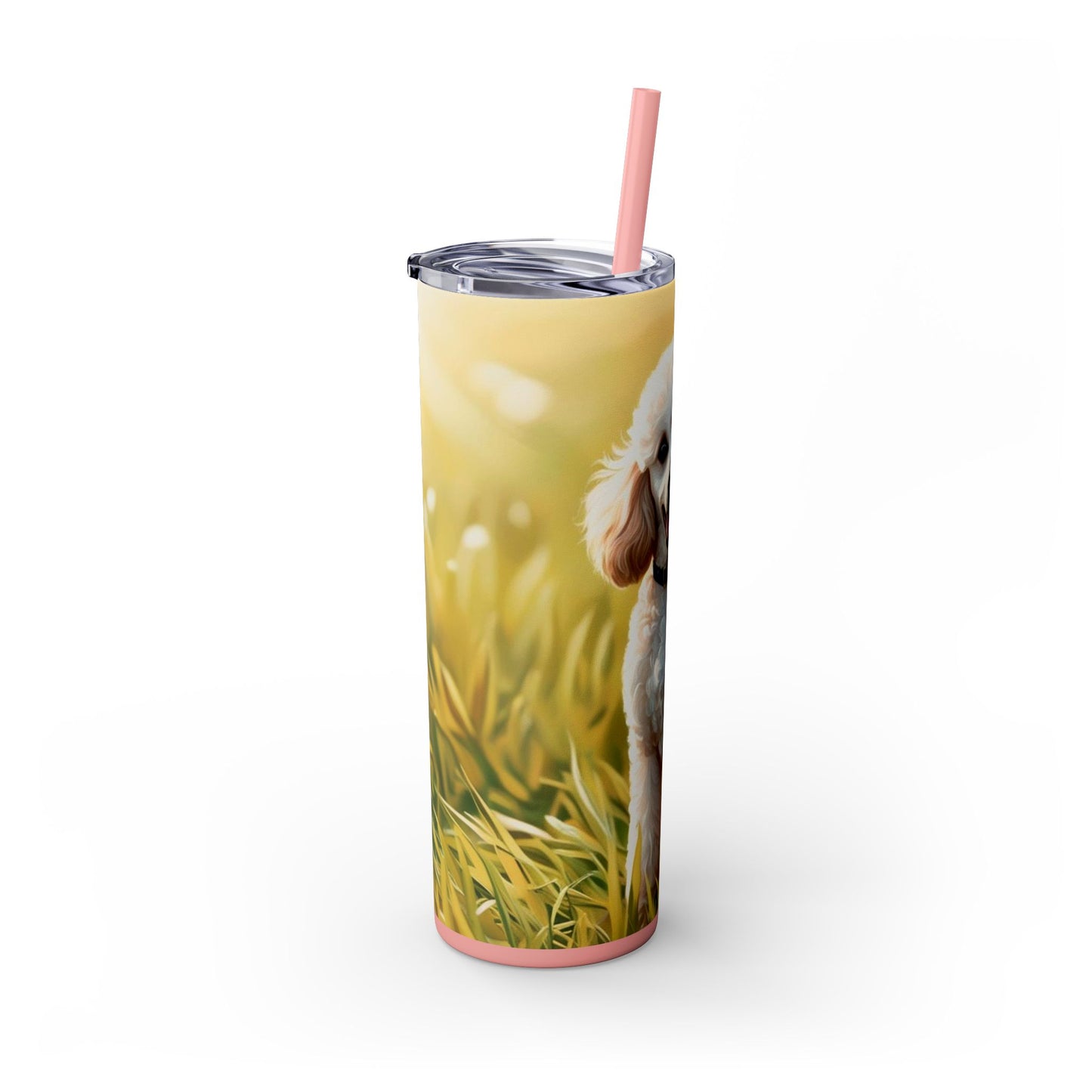 Miniature Poodle Skinny Tumbler with Straw, 20oz