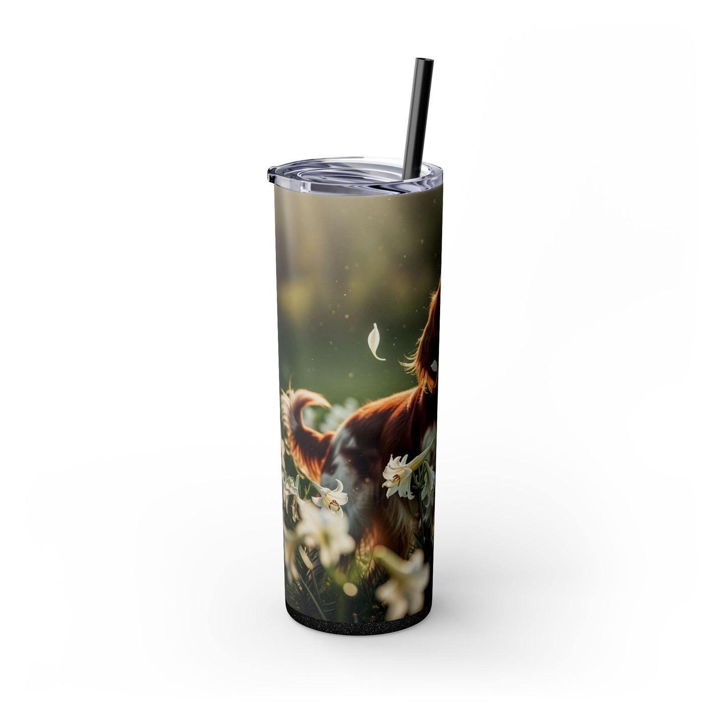 Irish Red and White Setter Tumbler with Straw, 20oz