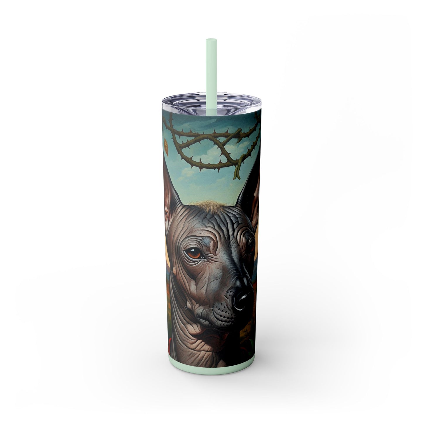 Xoloitzcuintli Skinny Tumbler with Straw, 20oz