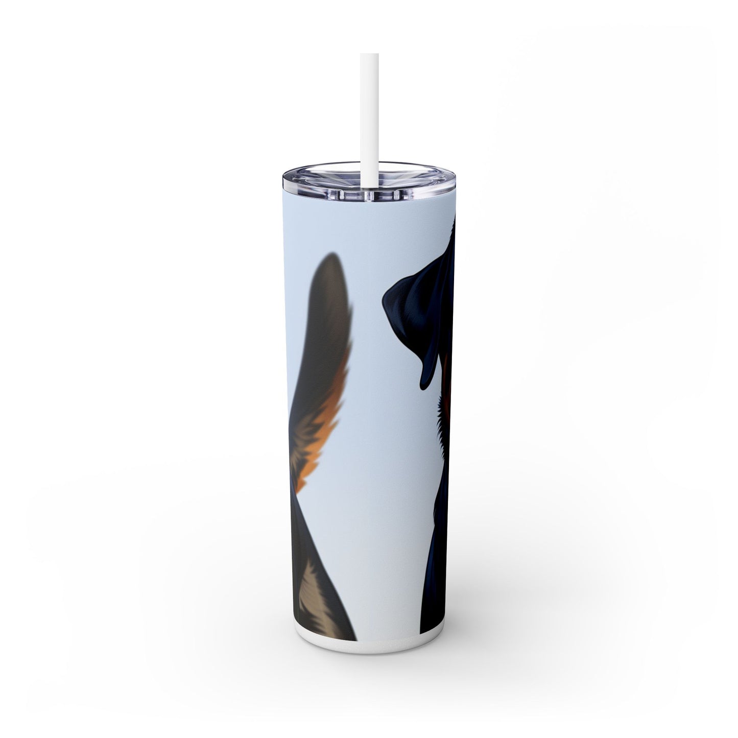 Rottweiler Skinny Tumbler with Straw, 20oz