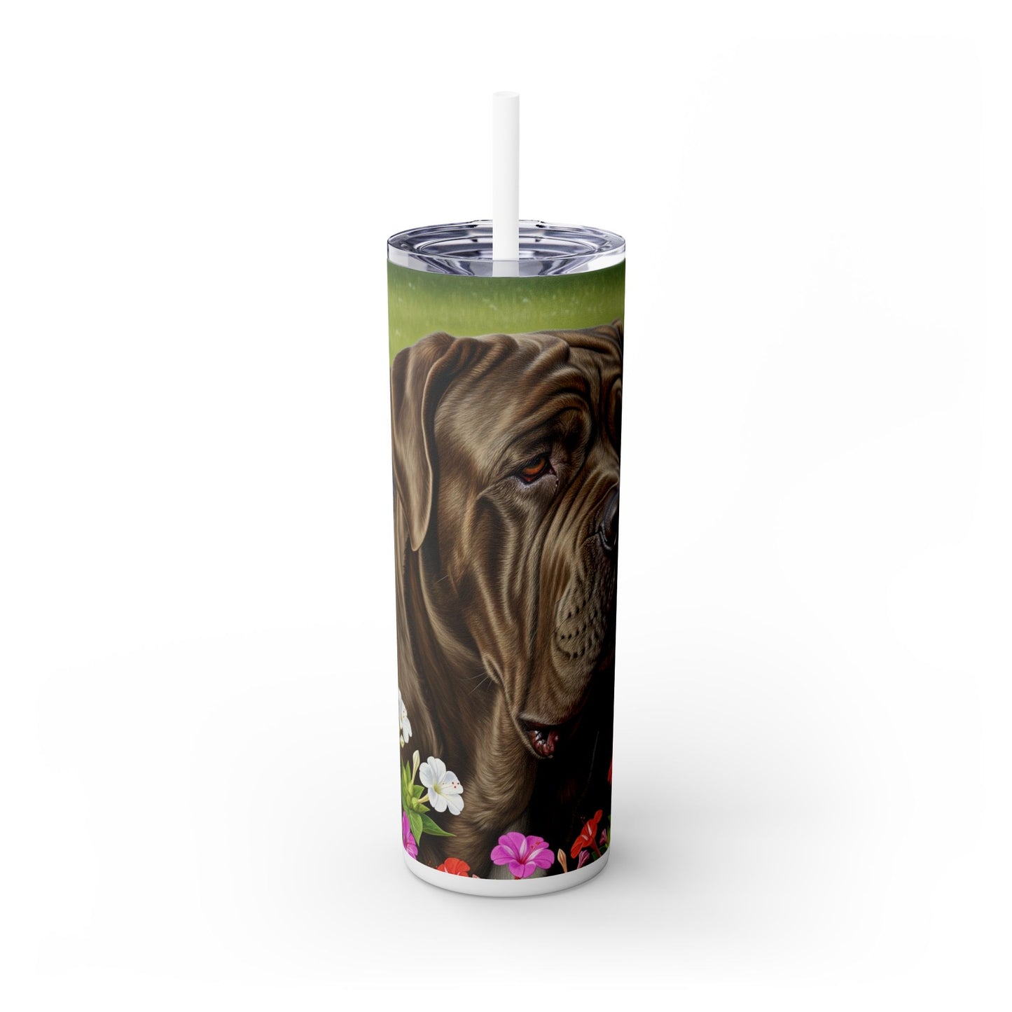 Neapolitan Mastiff Tumbler with Straw, 20oz