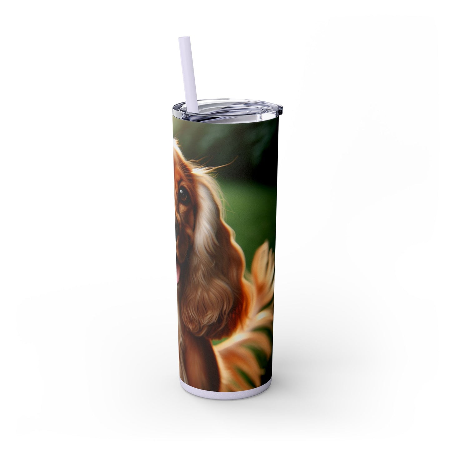 English Cocker Spaniel Skinny Tumbler with Straw, 20oz