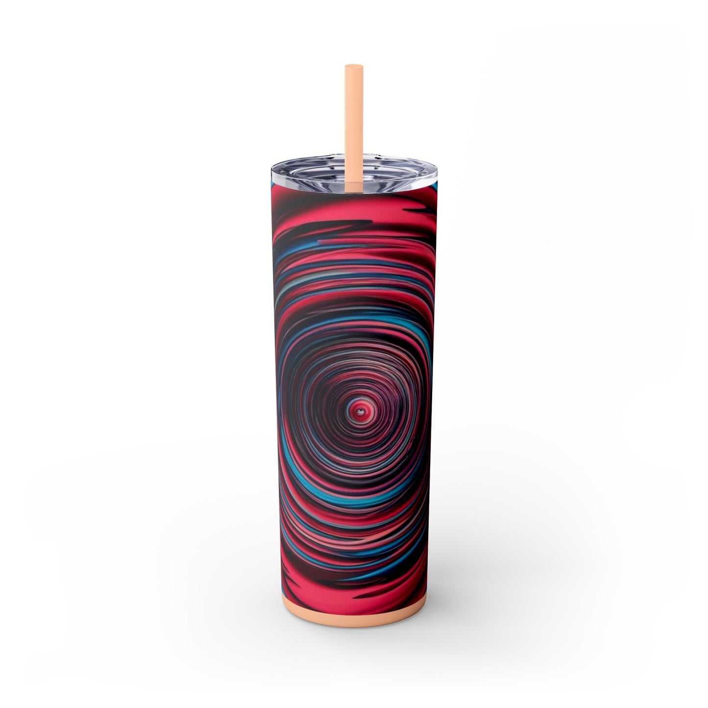 Optical Illusion Skinny Tumbler with Straw, 20oz