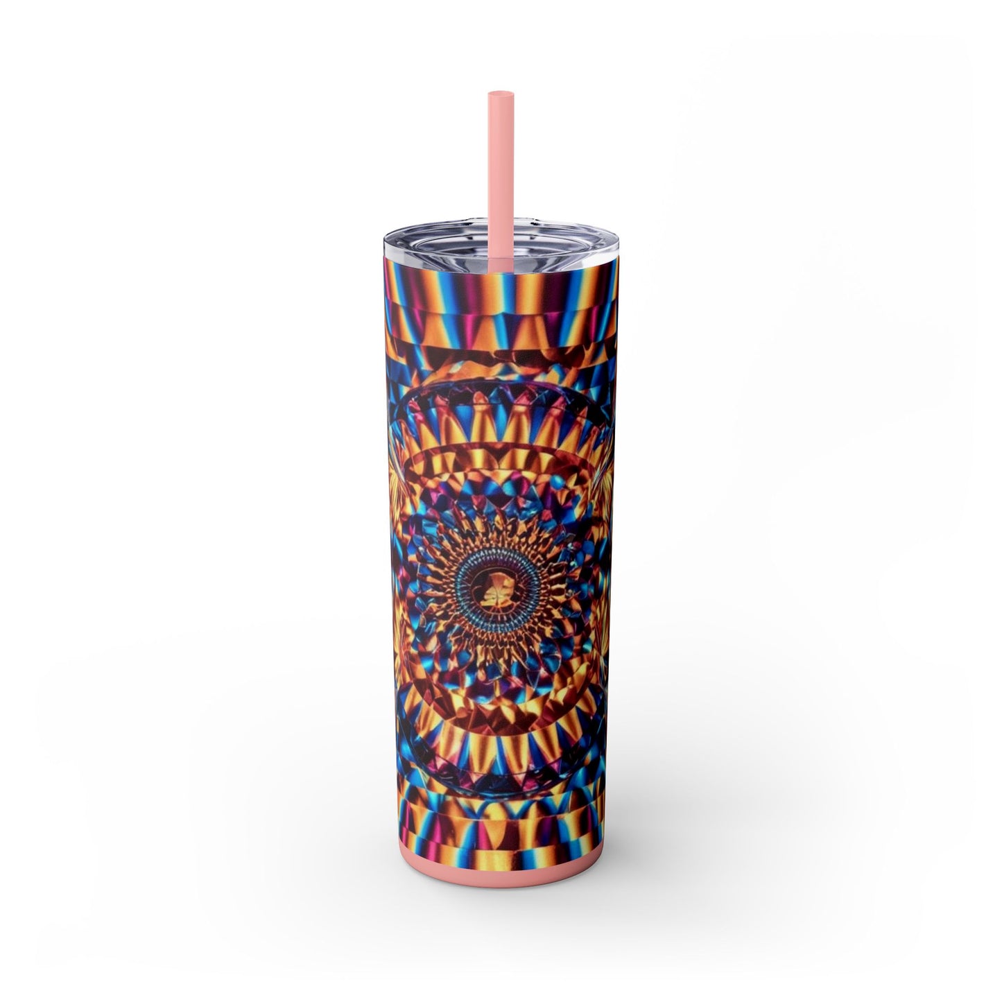 Optical Illusion Skinny Tumbler with Straw, 20oz