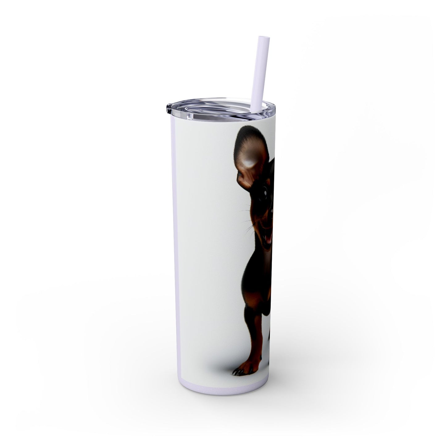 Miniature Pinscher Skinny Tumbler with Straw, 20oz